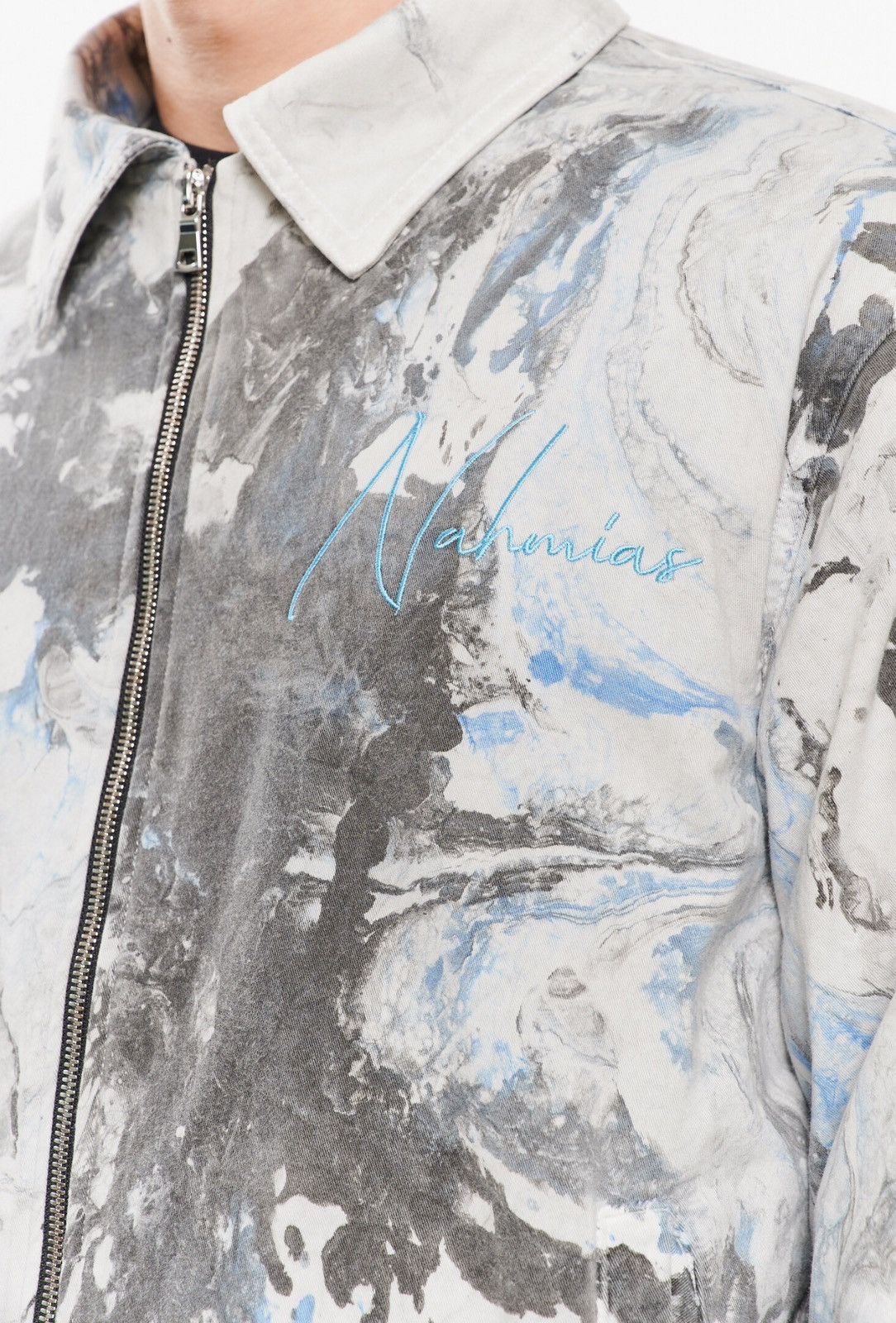 Nahmias Last Size Nahmias Zip White Marble Jacket Size US L / EU 52-54 / 3 - 3 Thumbnail