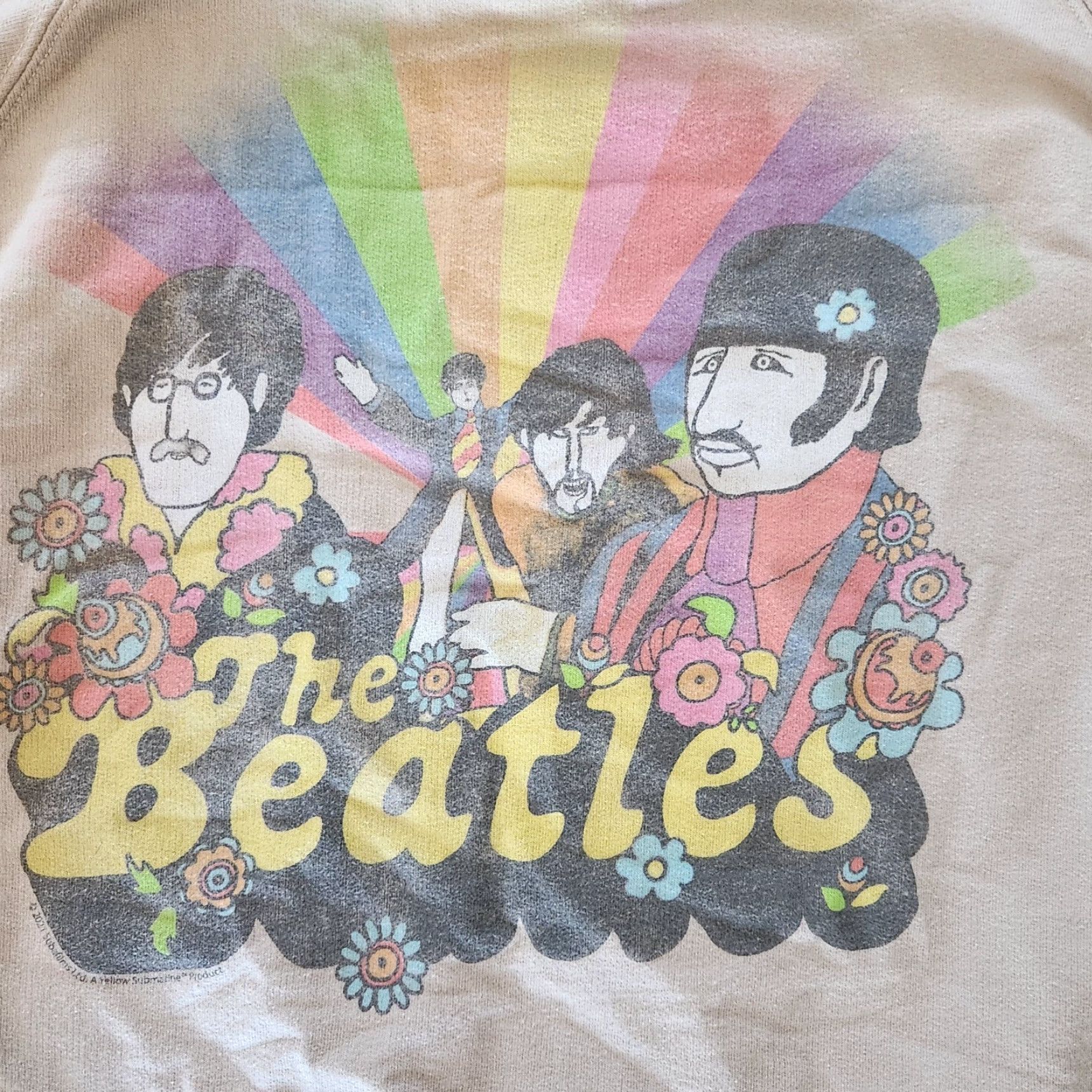 Vintage The Beatles Sweatshirt Pullover Beige Size M Unisex Adults Oversized Rock 60s Psychedelic Style Size M / US 6-8 / IT 42-44 - 2 Thumbnail