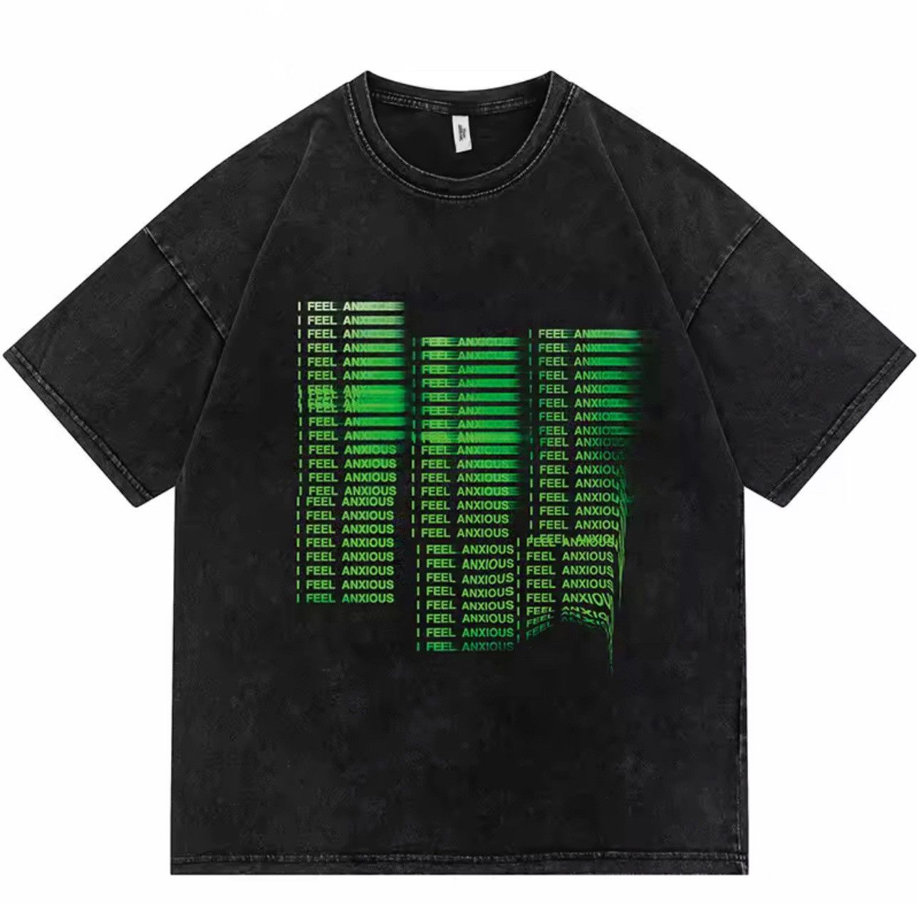 Other Washed Streetwear Illusion Letter Hip Hop Cotton T Shirt Size US L / EU 52-54 / 3 - 1 Thumbnail