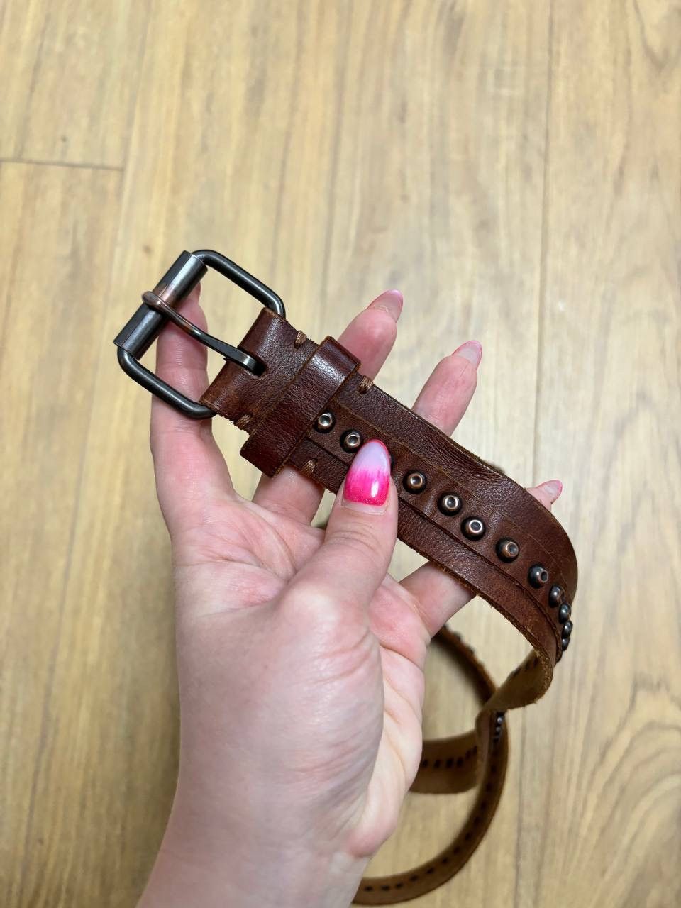 Vintage Vintage distressed leather faded belt Size ONE SIZE - 2 Thumbnail