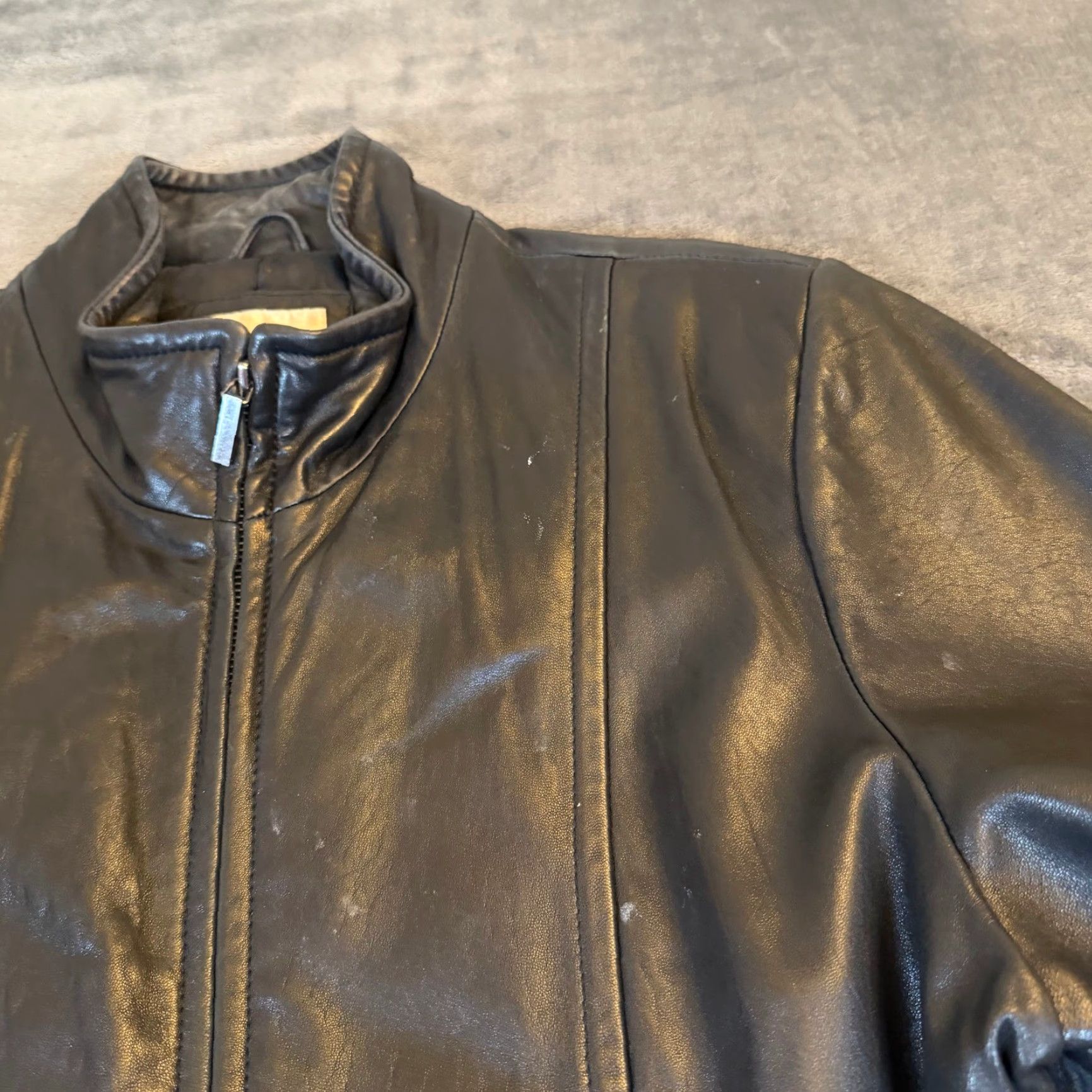 Worthington VINTAGE Worthington Black Genuine Lambskin Leather Full Zip Jacket Womens Size Large Size L / US 10 / IT 46 - 4 Thumbnail