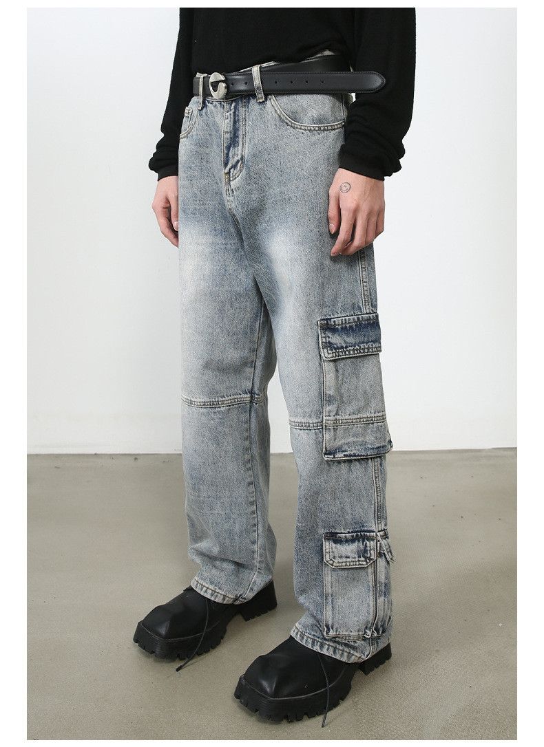 Vintage American street street loose straight leg cargo jeans Size US 32 / EU 48 - 3 Thumbnail
