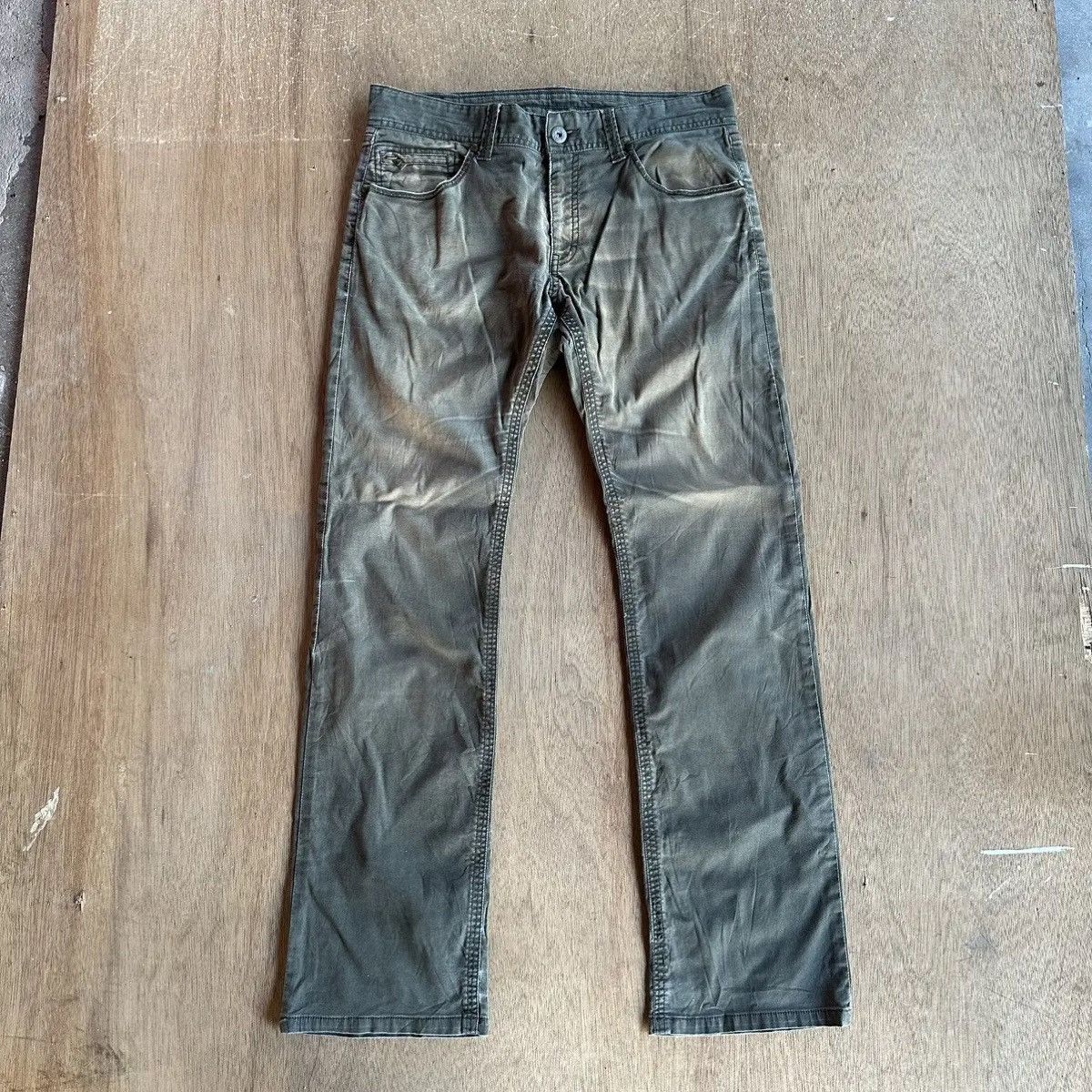 Global Work STEALS💥GLOBALWORK TROUSERS FADED MUDWASH MILITARY VTG PANTS Size US 33 - 1 Thumbnail