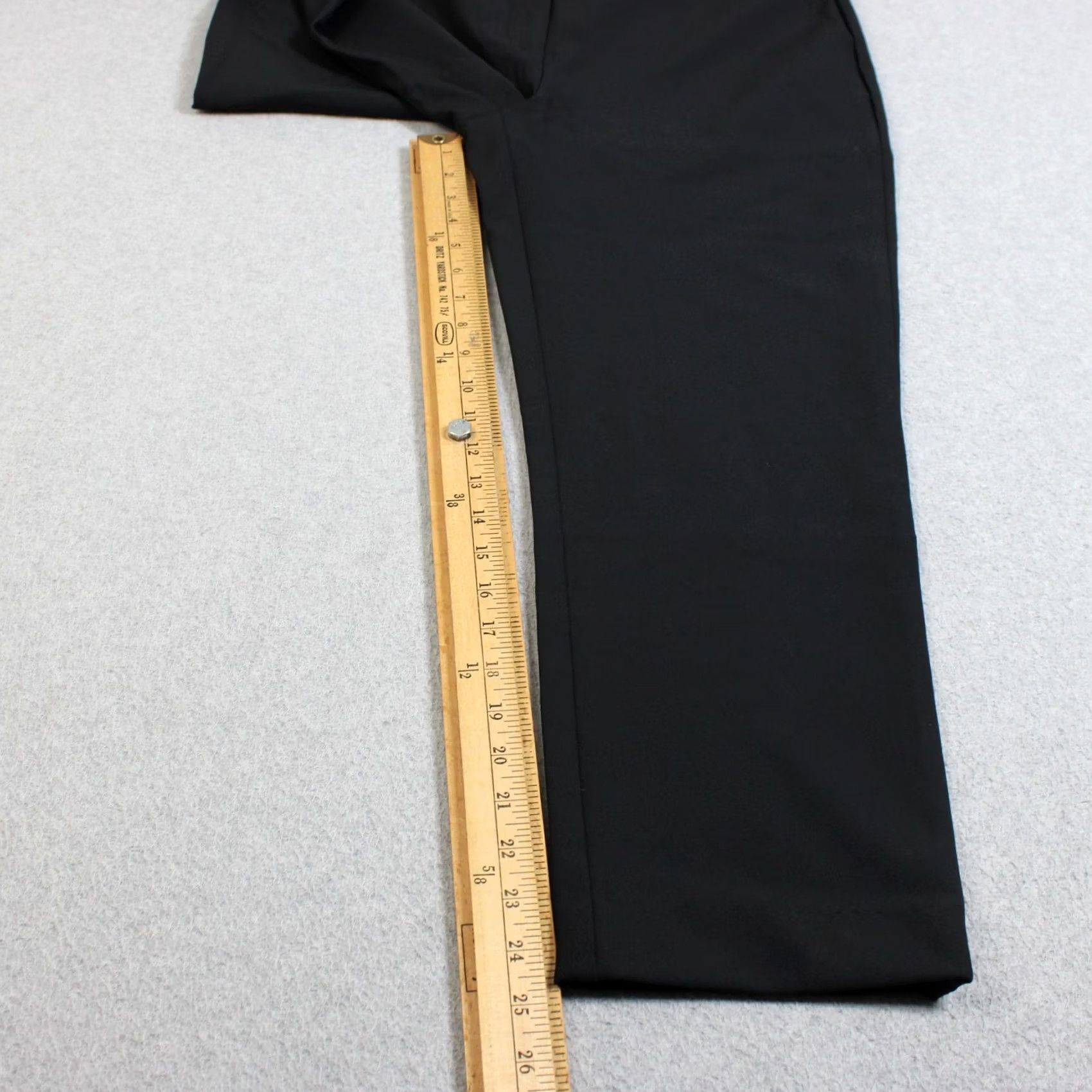 Quince Quince Pants Women 12 Black Crepe Straight Leg Gold Button Dress Office Work Size 34" / US 12 / IT 48 - 7 Thumbnail