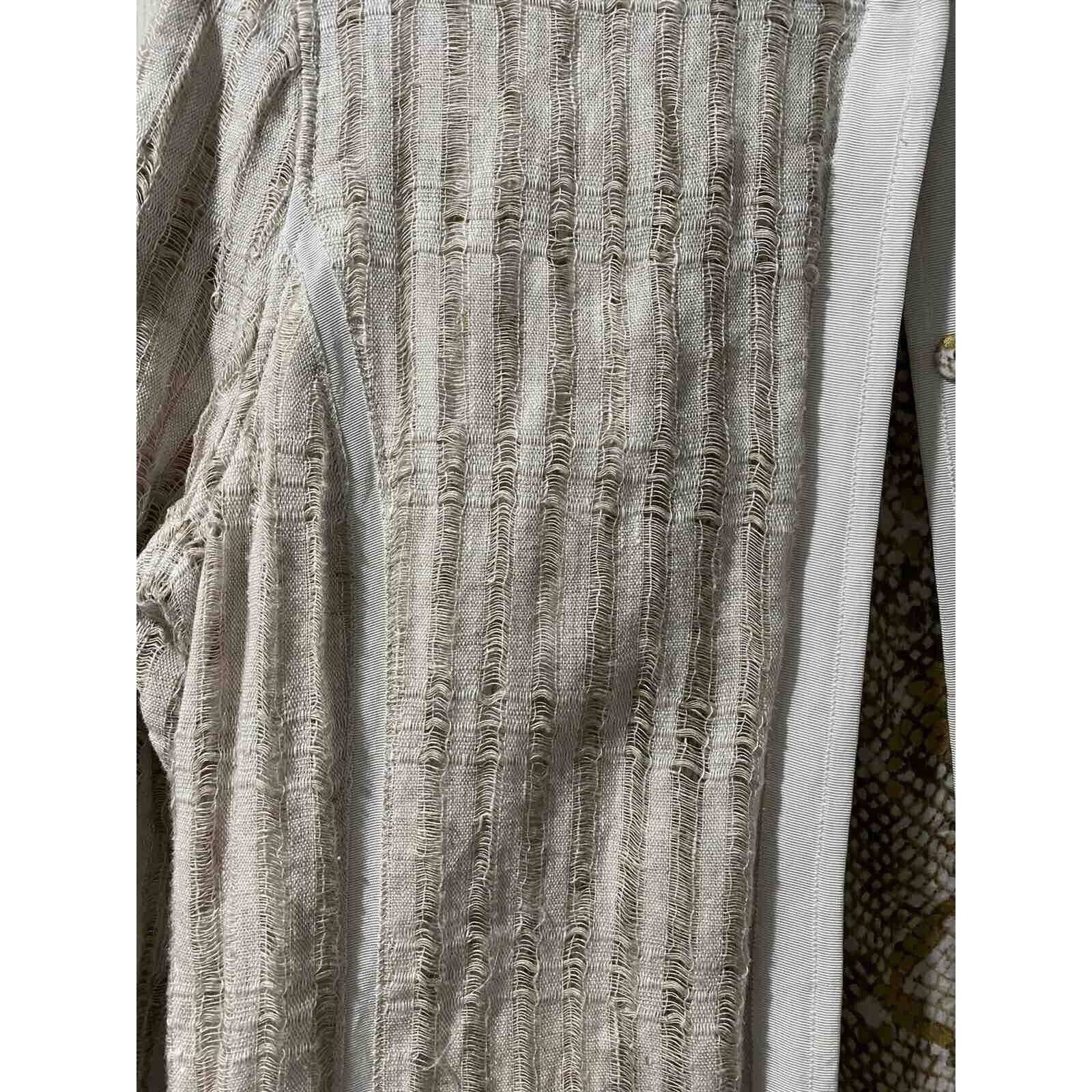 & Other Stories Chico's 100% Linen Snap Lightweight Jacket Sz L A001841 Size L / US 10 / IT 46 - 3 Thumbnail