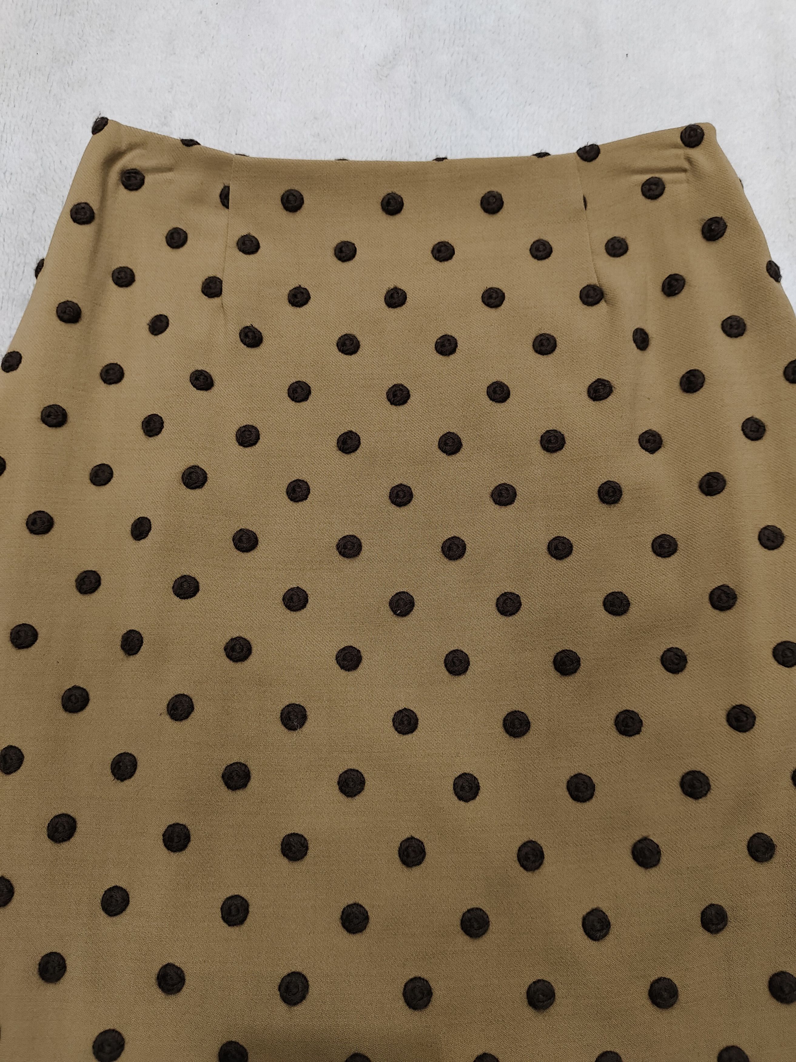 Moschino 00s Moschino Cheapandchic Textured Polkadot Wool Skirt Size 28" / US 6 / IT 42 - 2 Thumbnail