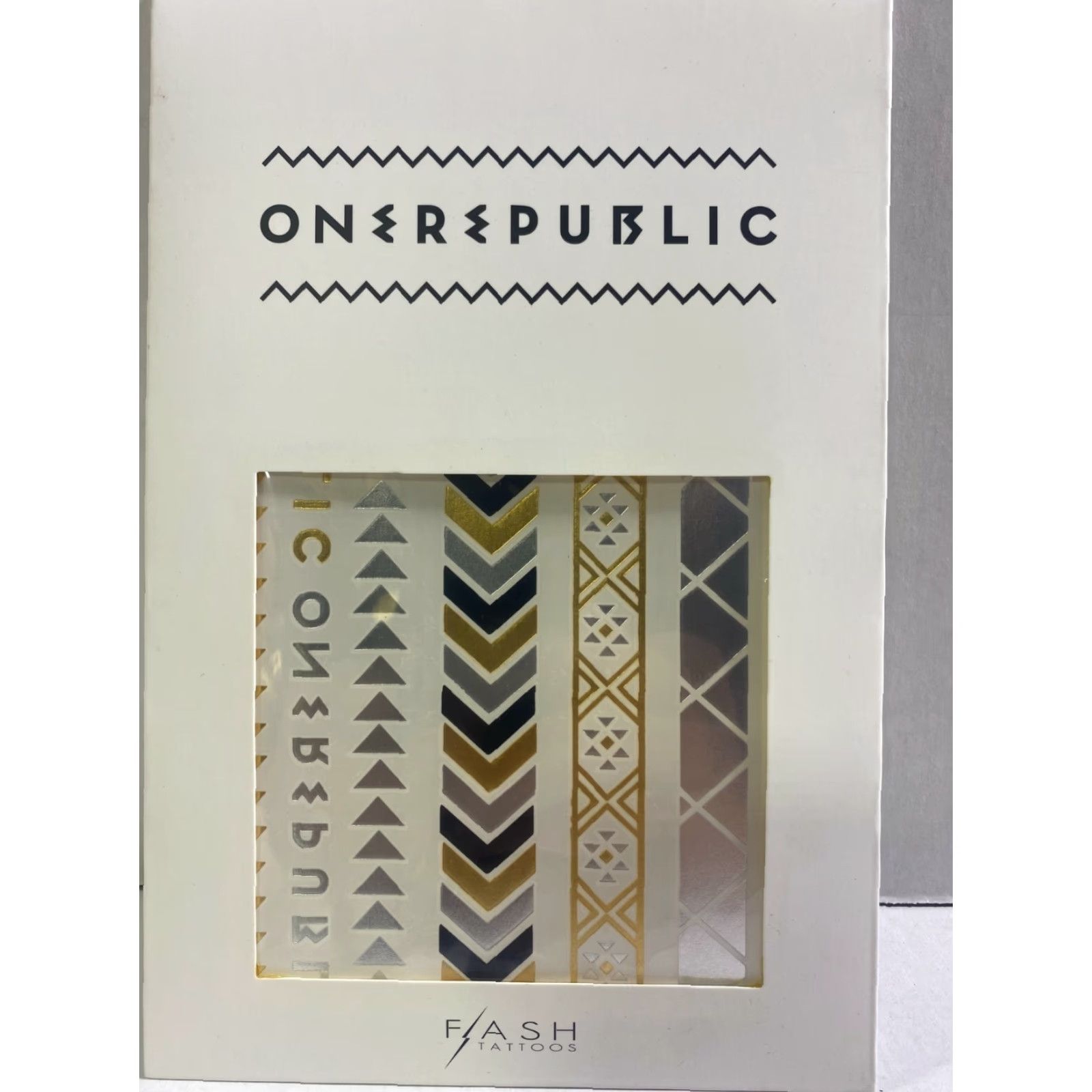 Vintage ONEREPUBLIC Metallic Temporary Flash Tattoos - Official Merchandise - One Size Fits Most - Silver Black Cobre - 2015 - Unisex Adults Size ONE SIZE - 3 Thumbnail
