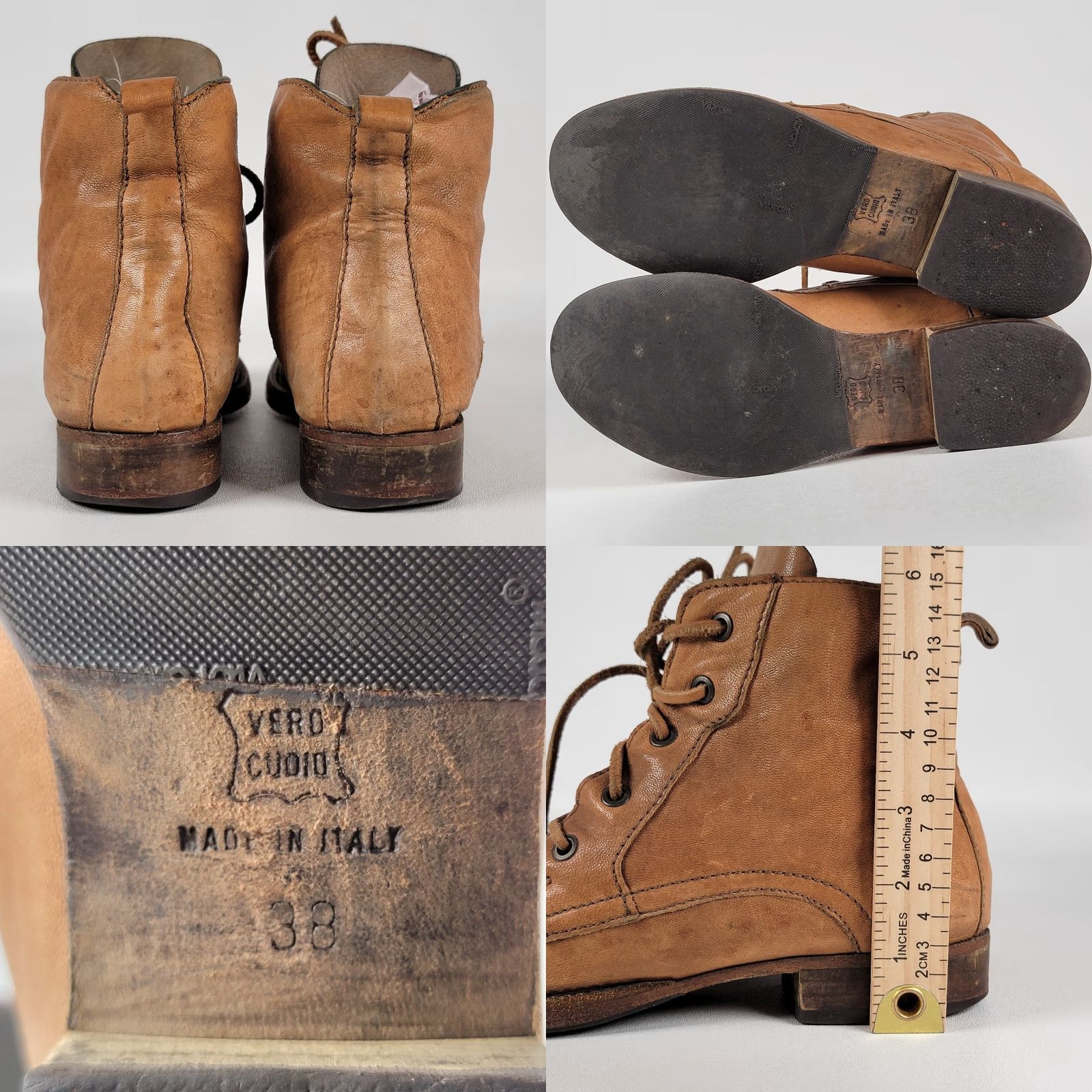 Vintage Bed-Stü Captoe Ankle Boots Mens 38 Brown Tan Leather Leather Cap Toe Boots Mens Shoes Size US 6 / EU 39 - 8 Thumbnail