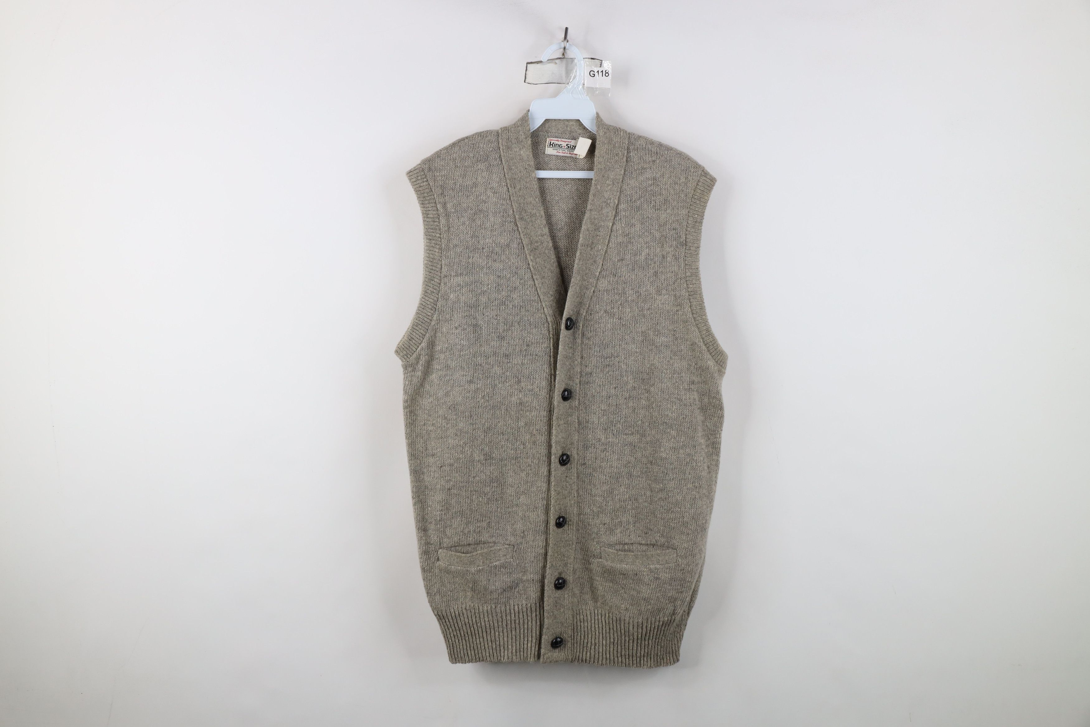Vintage Vintage 50s 60s Streetwear Cardigan Sweater Vest USA Gray Size US M / EU 48-50 / 2 - 1 Thumbnail