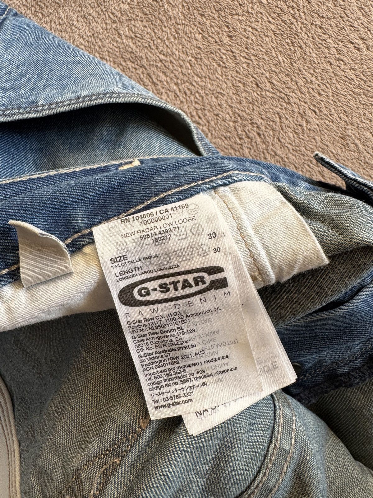 Japanese Brand Y2K G-Star Radar Low Loose Faded Jeans LGB Ifsixwasnine vibe Size US 33 - 6 Thumbnail