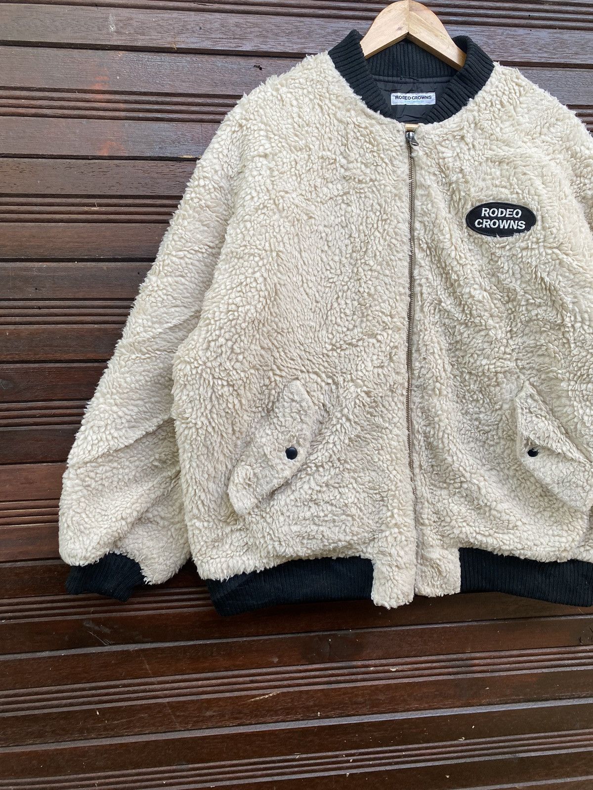 Vintage Vintage Rodeo Crowns Fleece Spellout Bomber Jacket Size US M / EU 48-50 / 2 - 4 Thumbnail