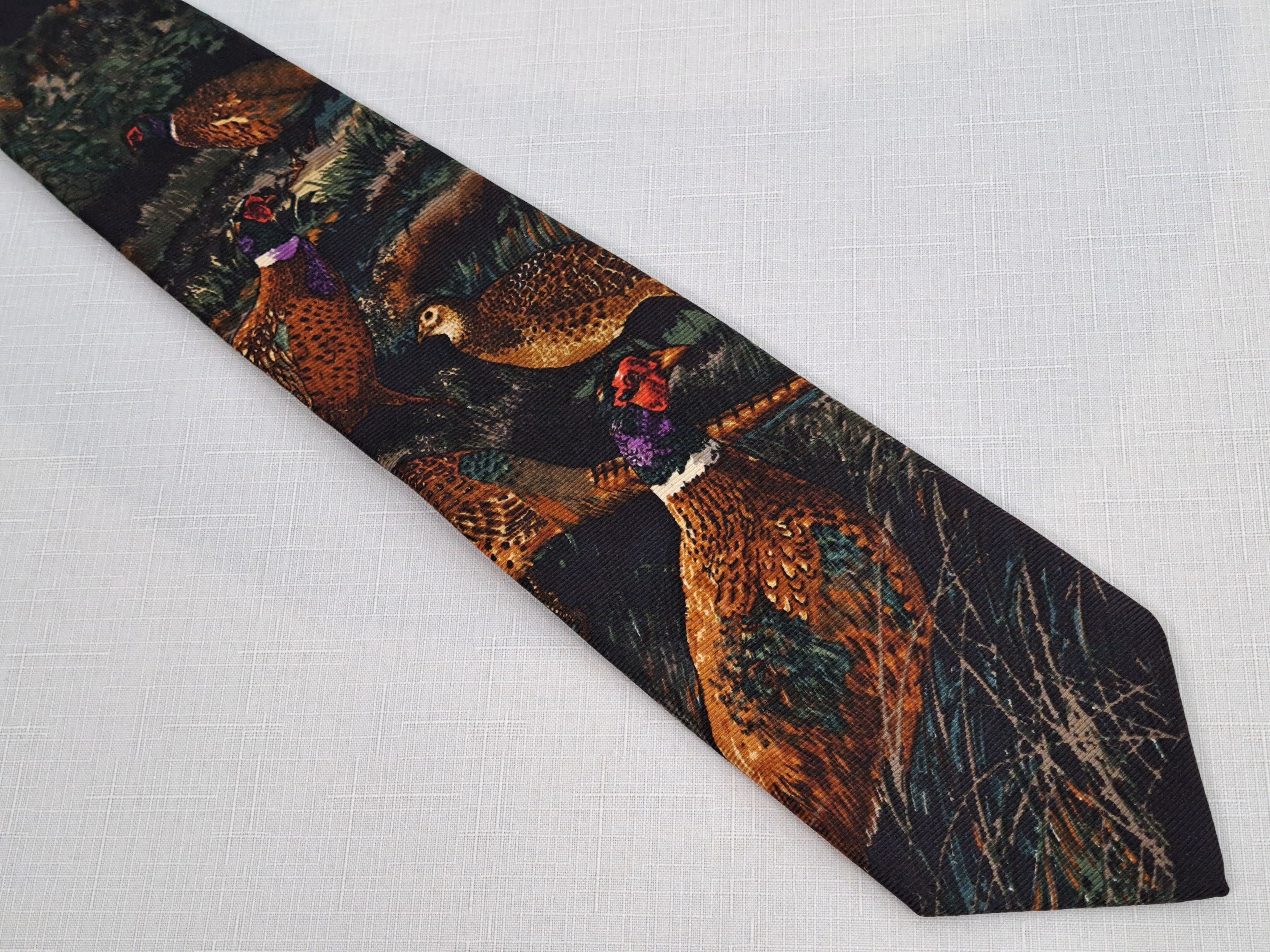 Polo Ralph Lauren Polo by Ralph Lauren rare pheasant print silk handmade tie. Size ONE SIZE - 9 Thumbnail