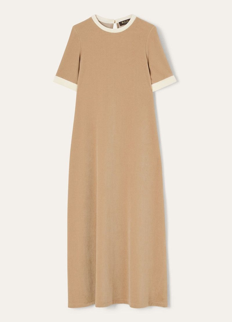 Loro Piana o1srvl11e0526 FAP2821 Balmuccia Midi Dress in Beige Size S / US 4 / IT 40 - 1 Thumbnail
