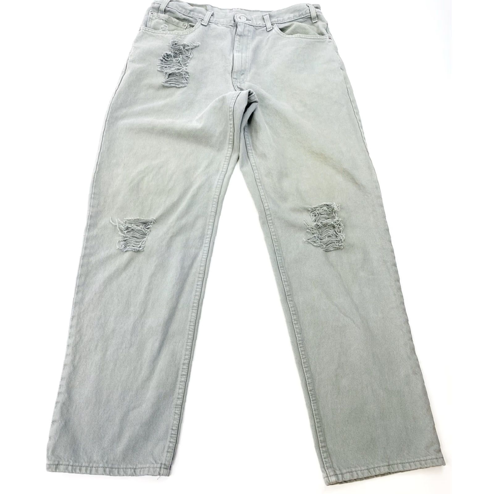Levi's VINTAGE Levi’s 505 Jeans Mens 34x30 Tagged 36x32 Green Distressed Denim USA Zip Closure 505 Jeans Mens Green USA Vintage Distressed 34x30 Size US 34 / EU 50 - 2 Thumbnail