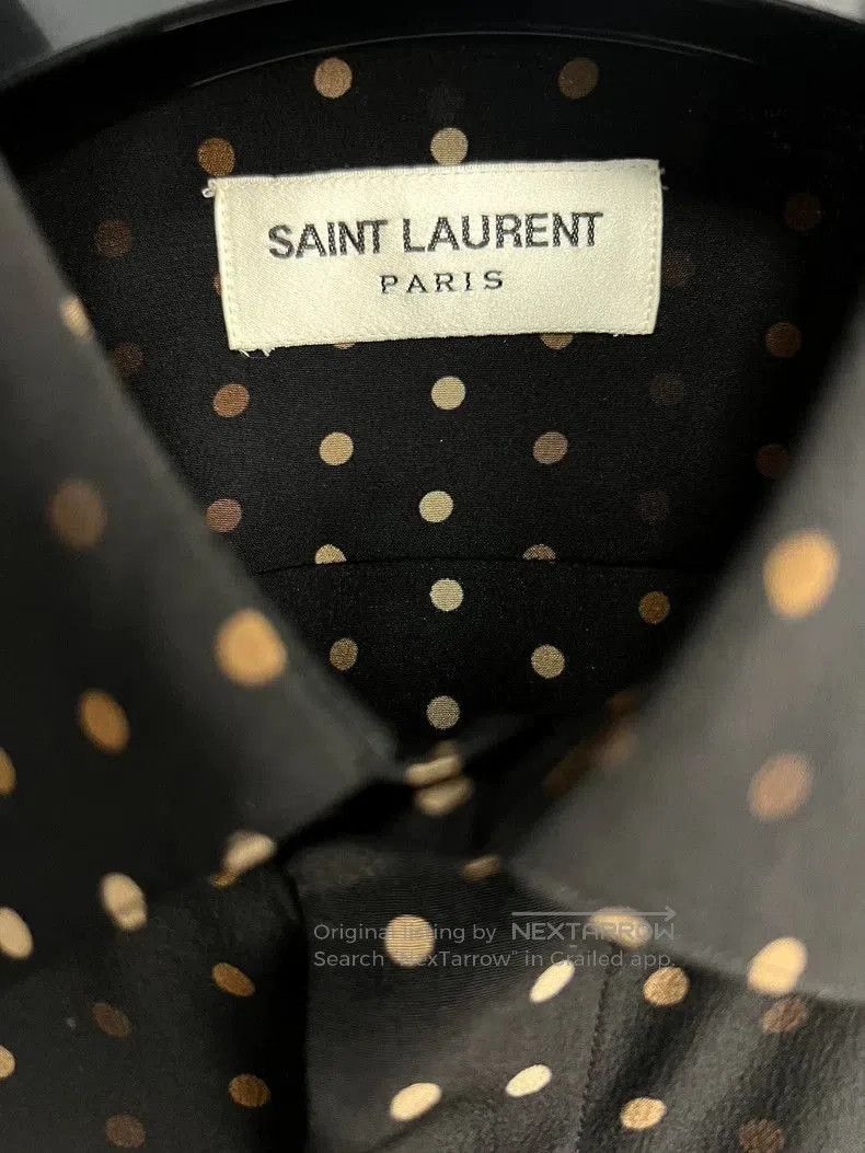 Saint Laurent Paris Saint Laurent Silk Polka Dot Button-Up Shirt Size US M / EU 48-50 / 2 - 3 Thumbnail