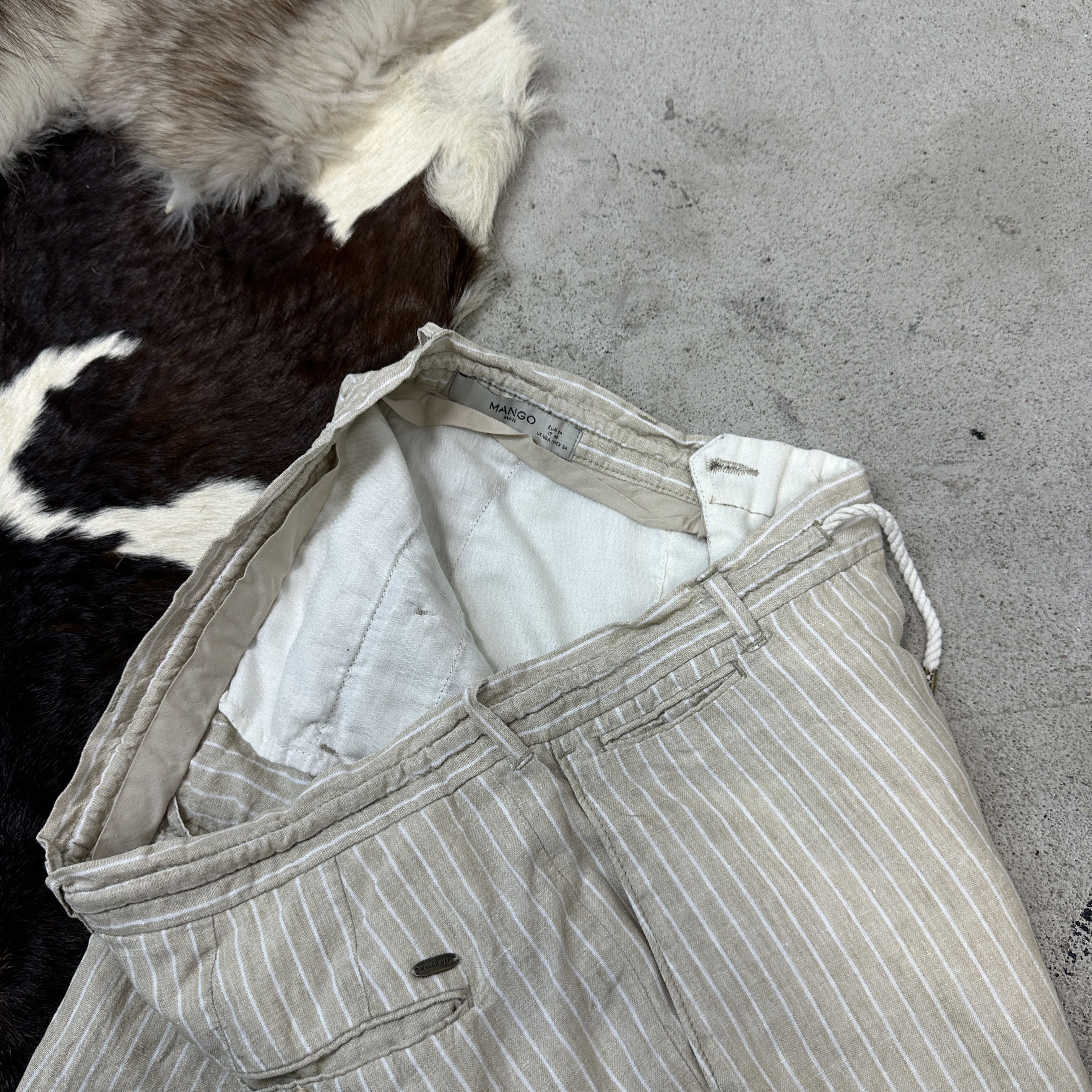 Mango Vintage Sporty Linen Striped Mango Shorts 00s Size 26" / US 2 / IT 38 - 6 Thumbnail