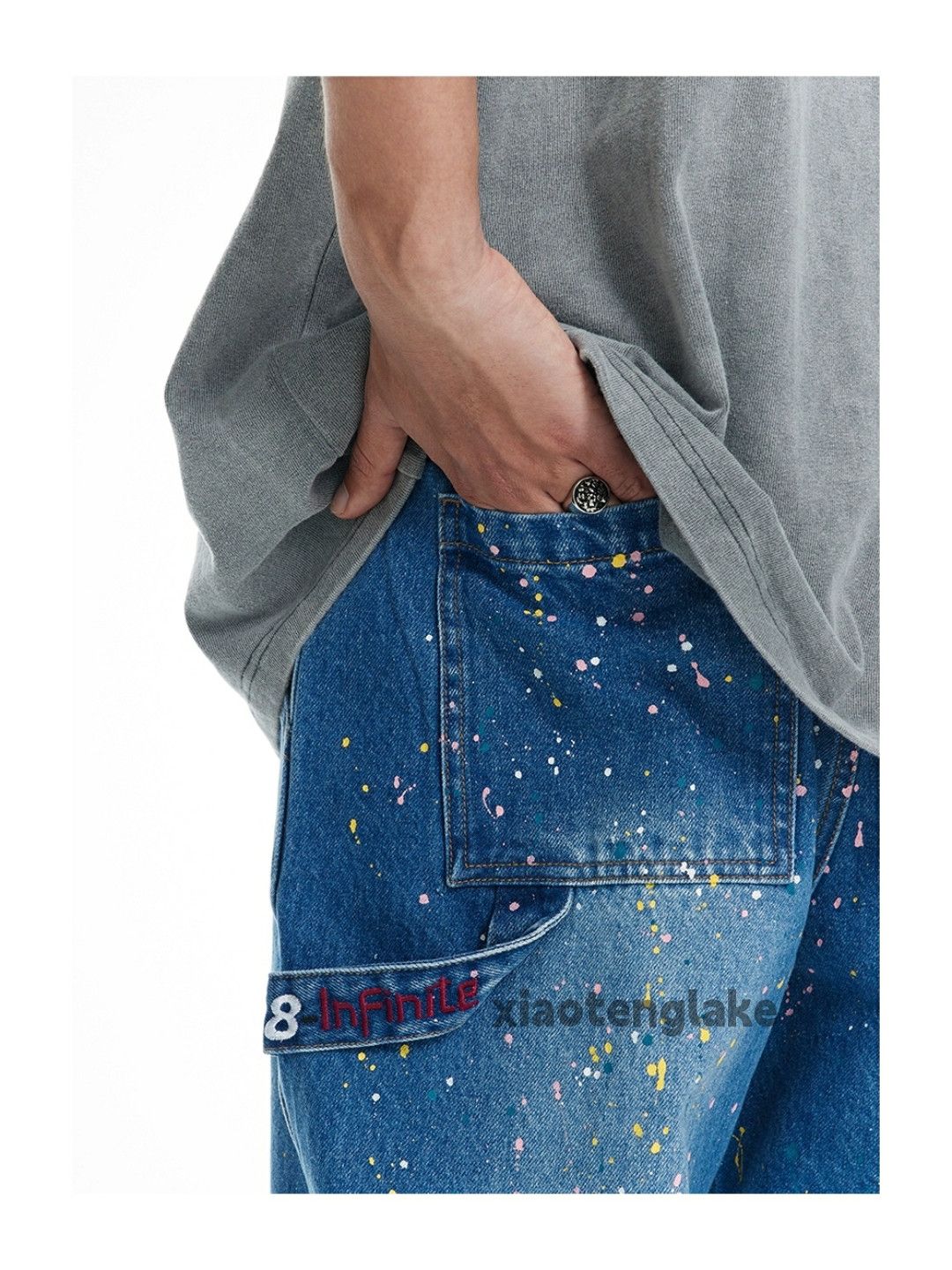 Jean × Vintage washed faded loose baggy paint carpenter cargo pants Size US 34 / EU 50 - 9 Thumbnail
