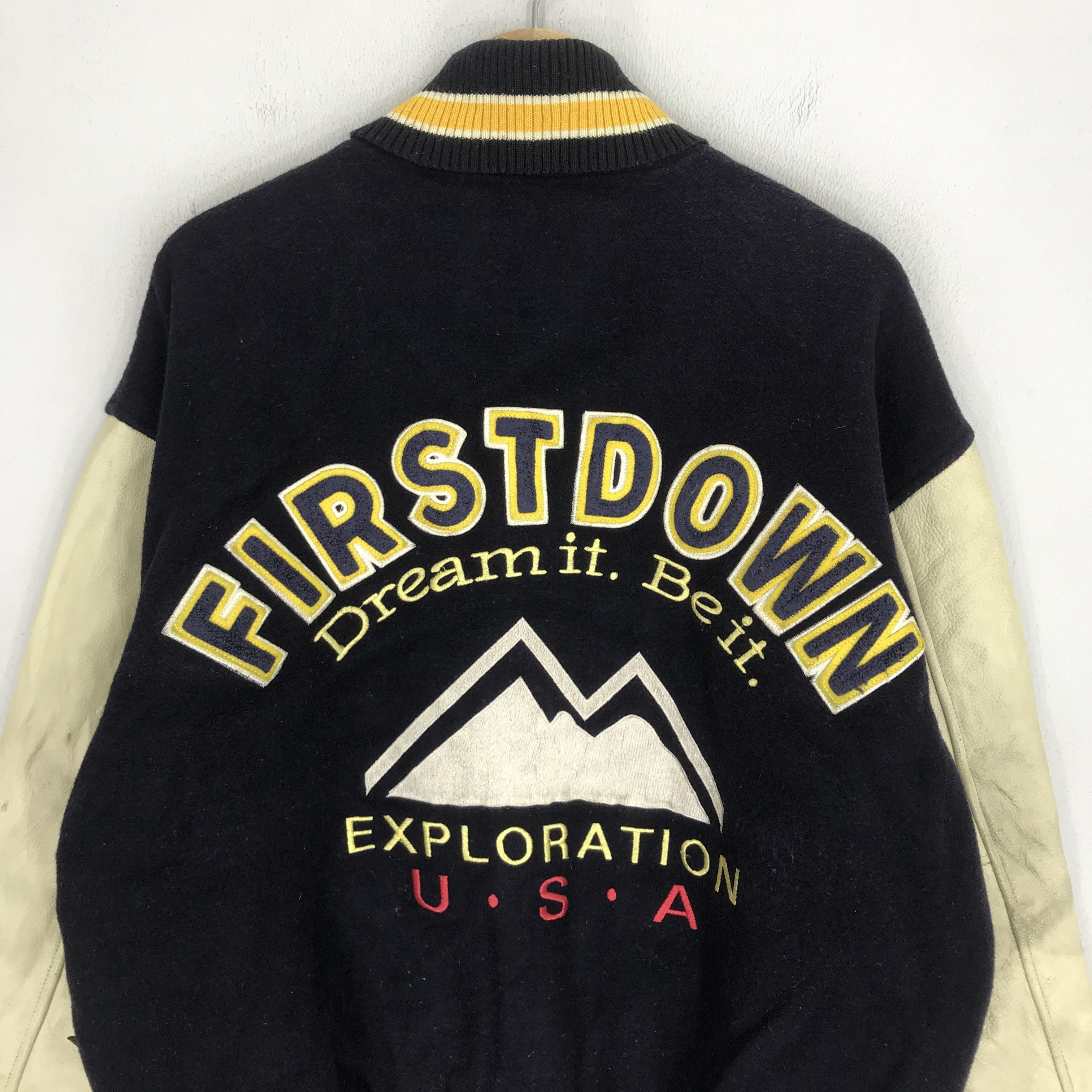 Japanese Brand Vintage 90s First Down Varsity Stadium Bomber Jacket Size US M / EU 48-50 / 2 - 6 Thumbnail