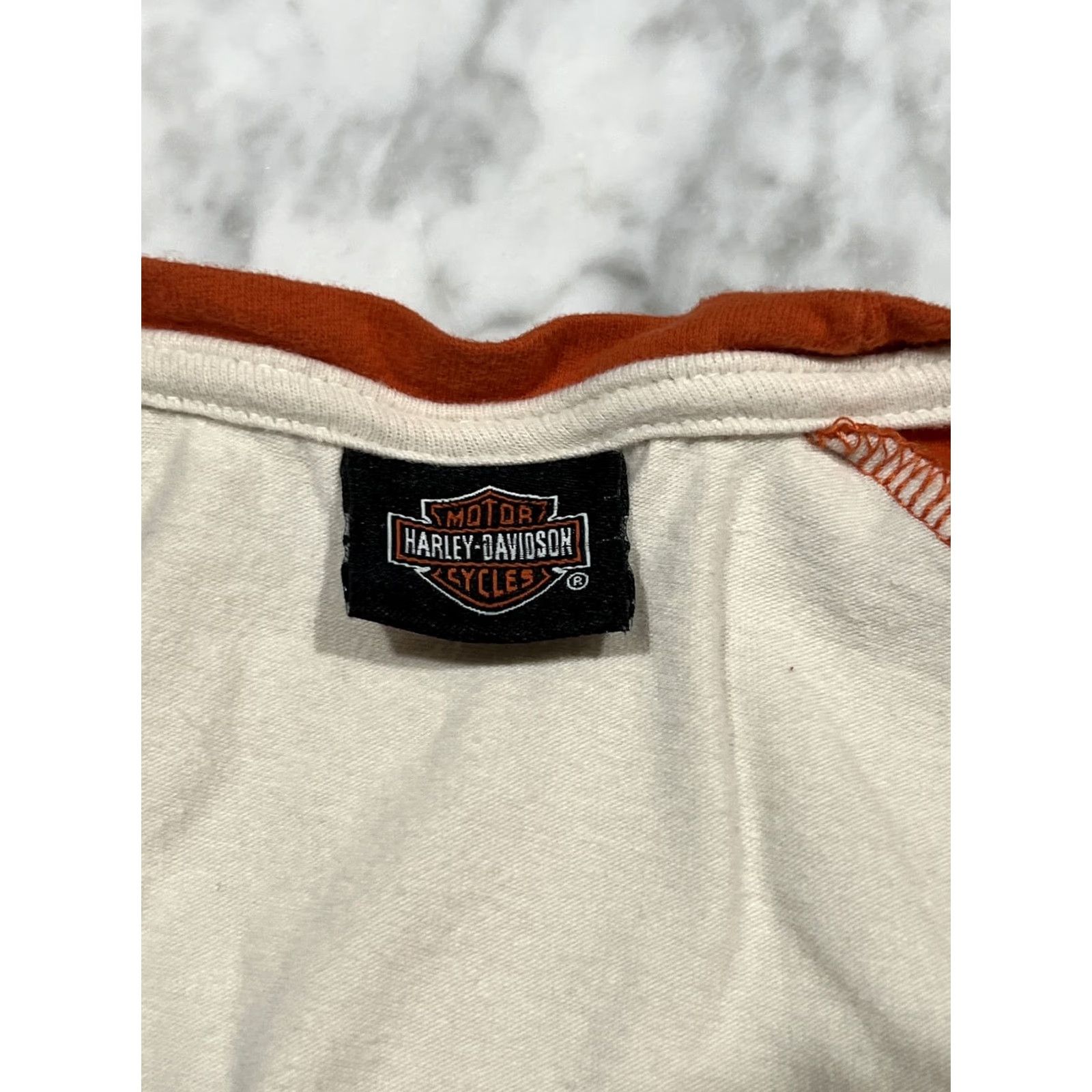 Harley Davidson VINTAGE Harley-Davidson Shirt Women’s M Orange California 2019 Quaid Loma Linda Biker Crew Neck Short Sleeve Easy Care Shirt Mens/Womens Size M / US 6-8 / IT 42-44 - 7 Thumbnail
