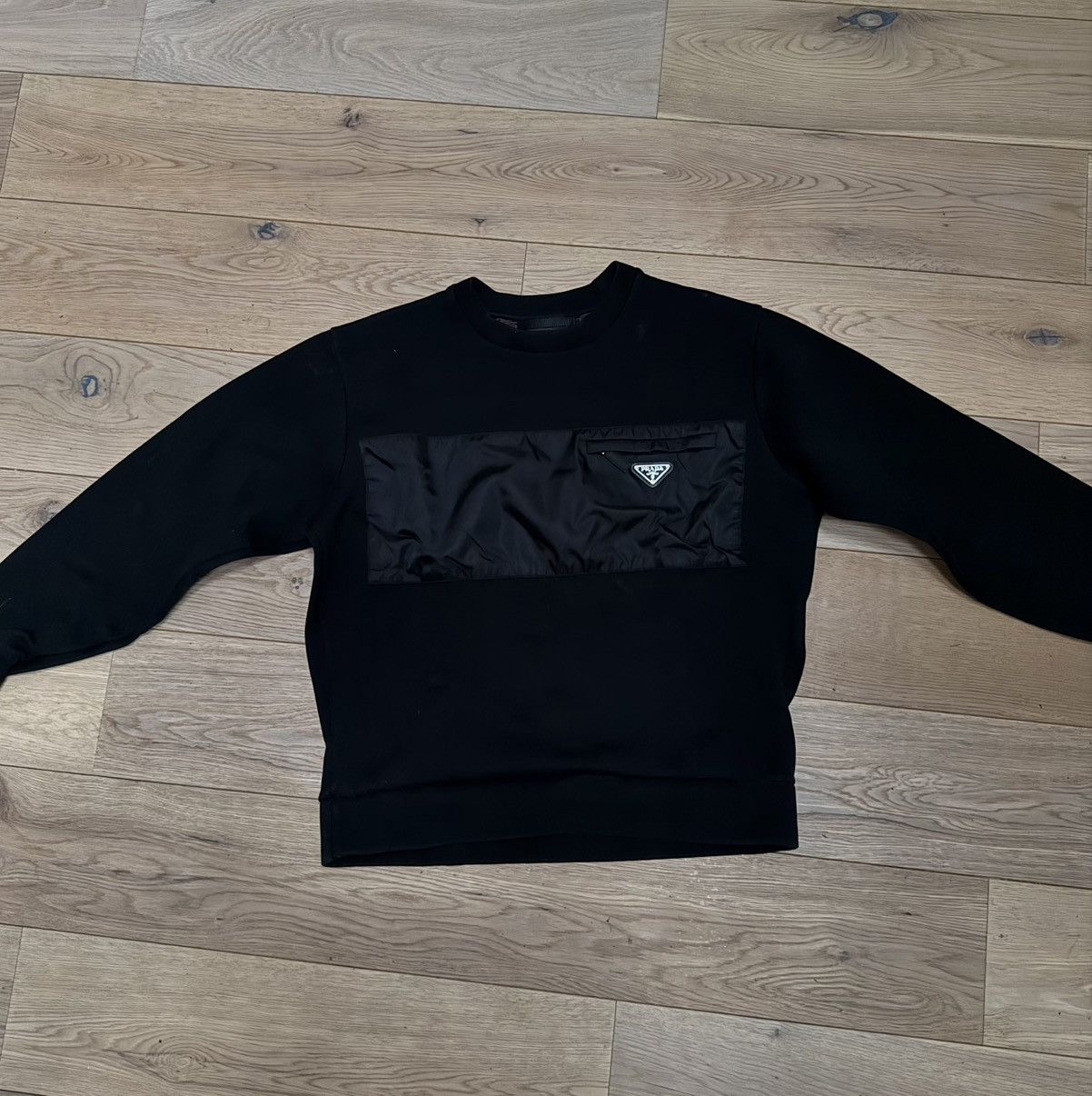 Prada Black Sweatshirt with Nylon Front Panel