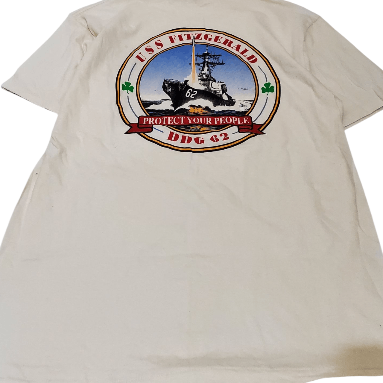 Vintage 90s USS Fitzgerald Navy T-Shirt Size US M / EU 48-50 / 2 - 2 Thumbnail