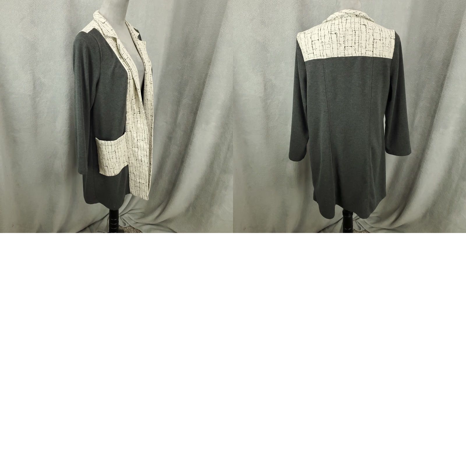 Vintage VINTAGE IC by Connie K Cardigan Womens Large Gray Open Front Duster Cardigan Sweater Size L / US 10 / IT 46 - 8 Thumbnail
