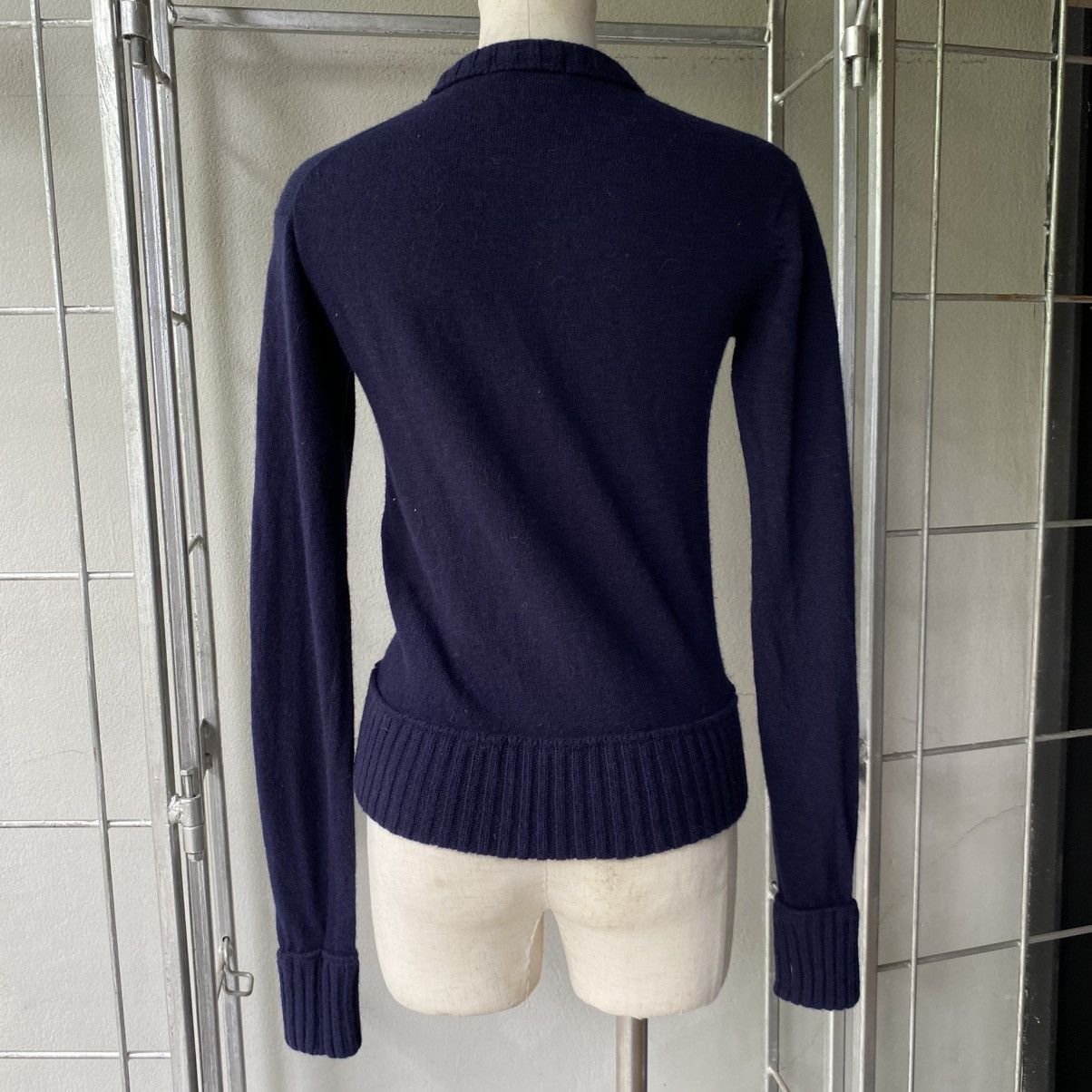 Japanese Brand A/T Navy Blue Sweater with Plaid Ruffle Front Size S / US 4 / IT 40 - 12 Thumbnail