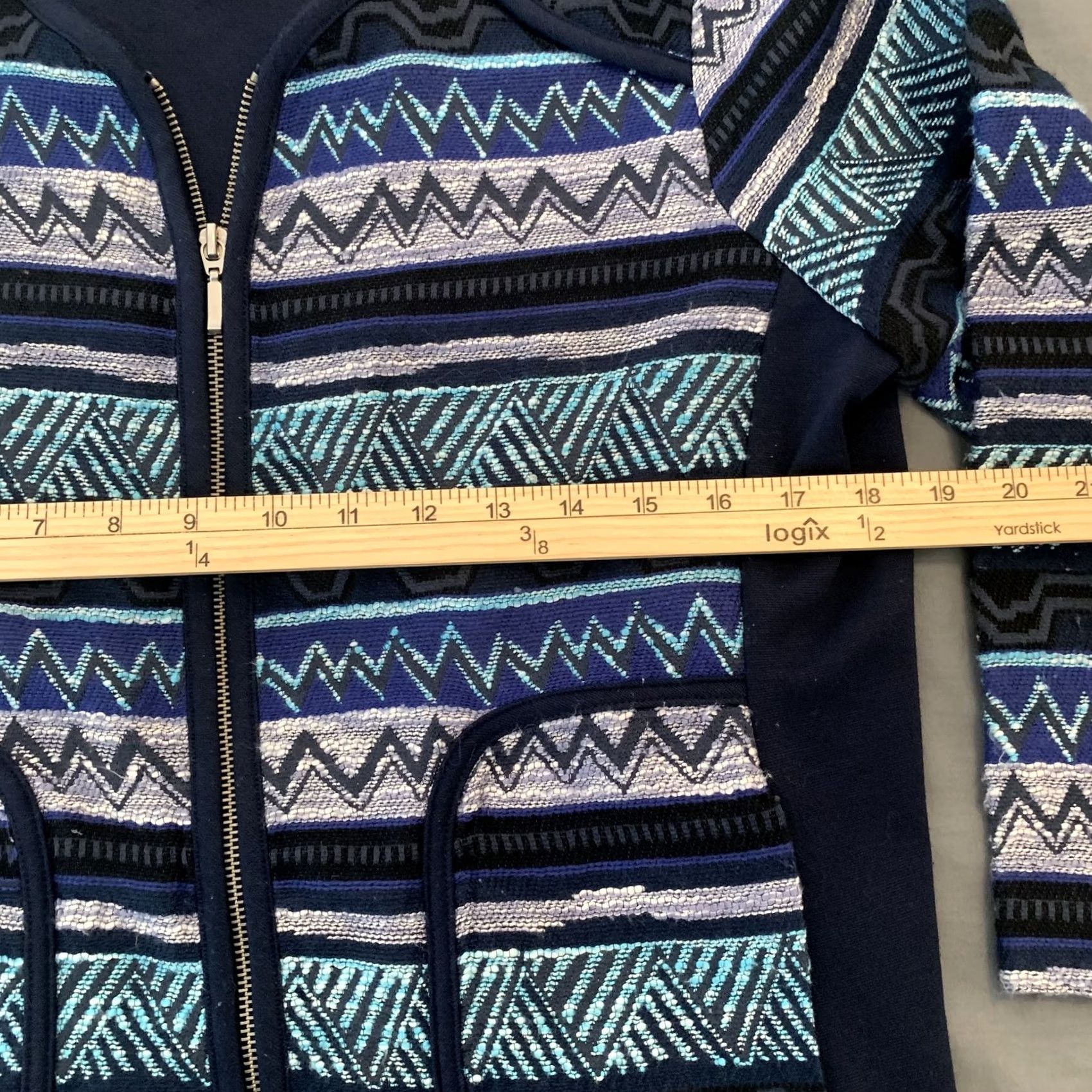 Vintage VINTAGE? No — Ruby Rd Sweater Womens 10 Zip Up Geometric Pattern Pockets Jacket Size L / US 10 / IT 46 - 4 Thumbnail