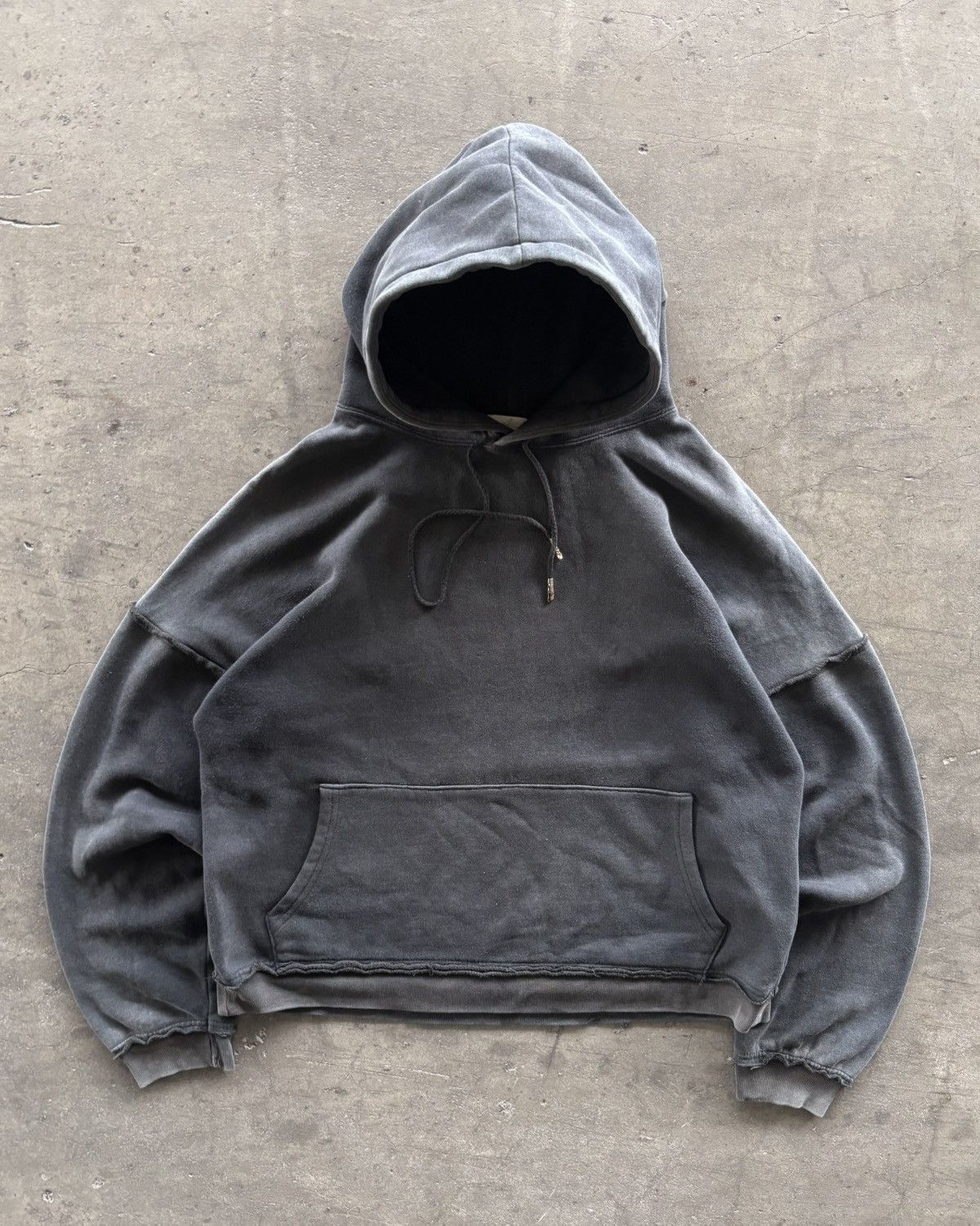 Japanese Brand × Vintage 2000s Faded Black Boxy Hoodie Size US L / EU 52-54 / 3 - 1 Thumbnail