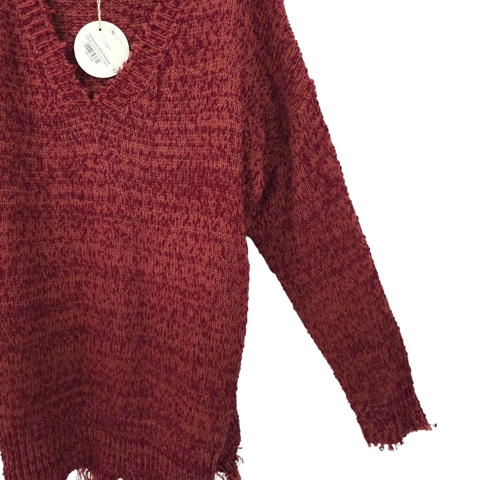 Other Umgee Sweater Womens XL Distressed Hem V Neck Pullover Knit Size XL / US 12-14 / IT 48-50 - 12 Thumbnail