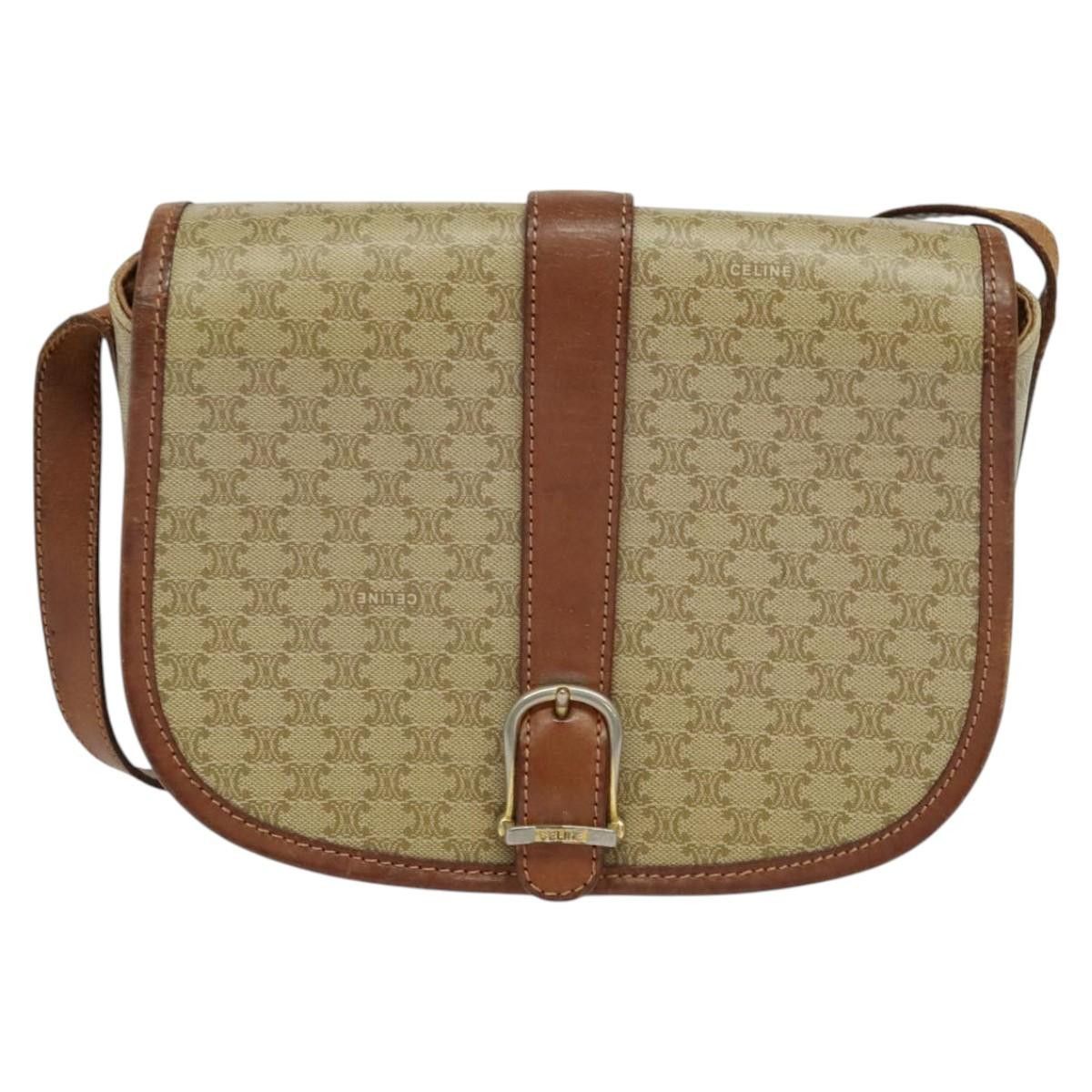Celine CELINE Macadam Canvas Shoulder Bag Pvc Beige Gold Size ONE SIZE - 2 Thumbnail