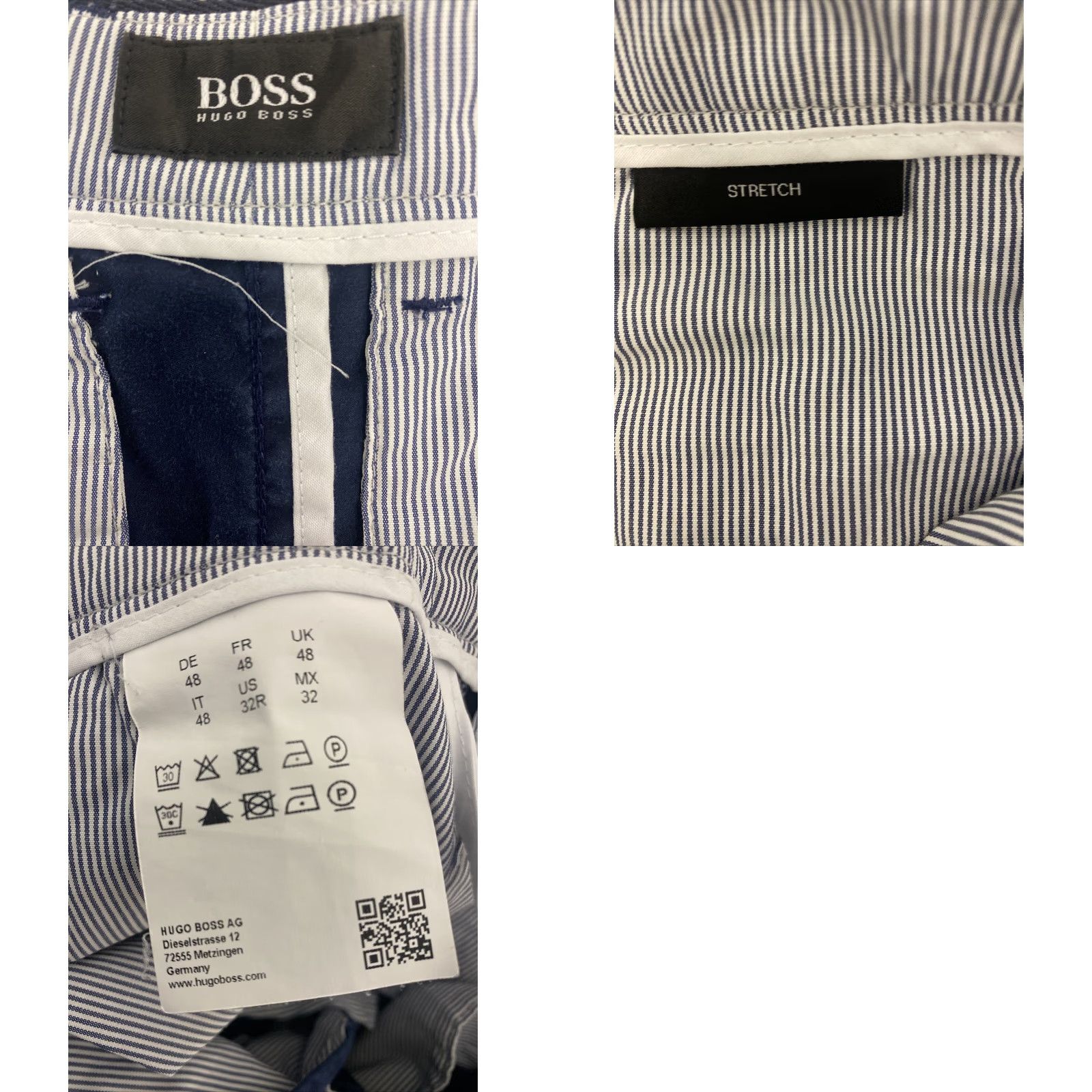 Hugo Boss HUGO BOSS Men's Chino Shorts 32R Blue Solid Regular Fit Size US 32 / EU 48 - 8 Thumbnail