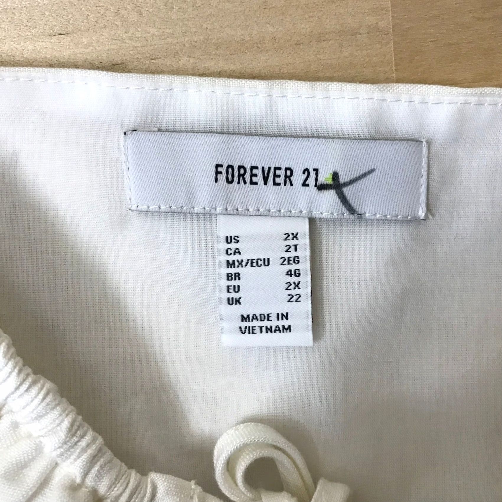 Forever 21 Forever 21 Women 2X Cream Linen Blend Puff Sleeve Milkmaid Mini Dress Size XXL / US 16-18 / IT 52-54 - 7 Thumbnail