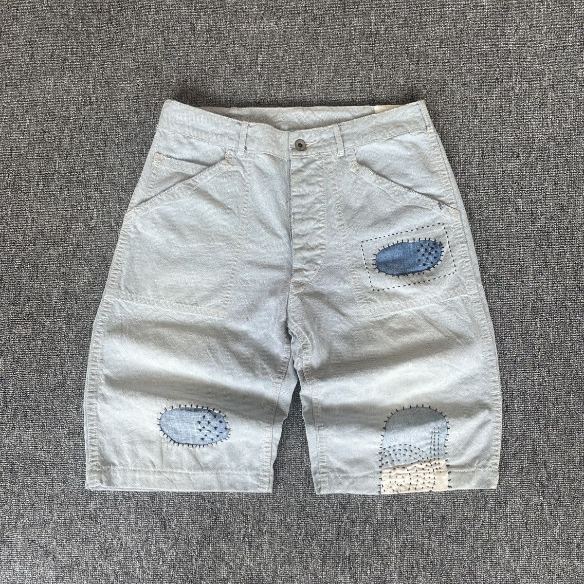 Sashiko boro hand repaired double RL pants nature distressed
