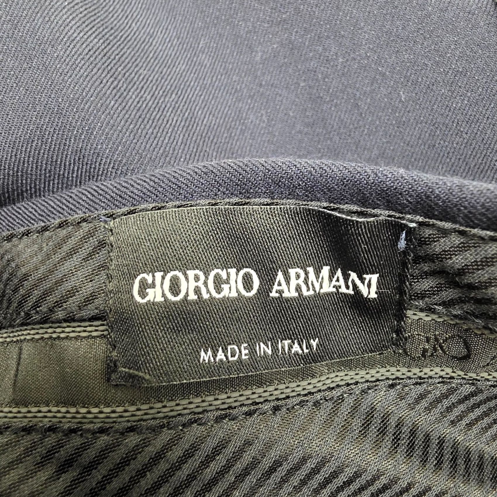 Giorgio Armani Giorgio Armani Mens Navy Pleated Straight Trousers Wool Size 32 Size US 32 / EU 48 - 7 Thumbnail