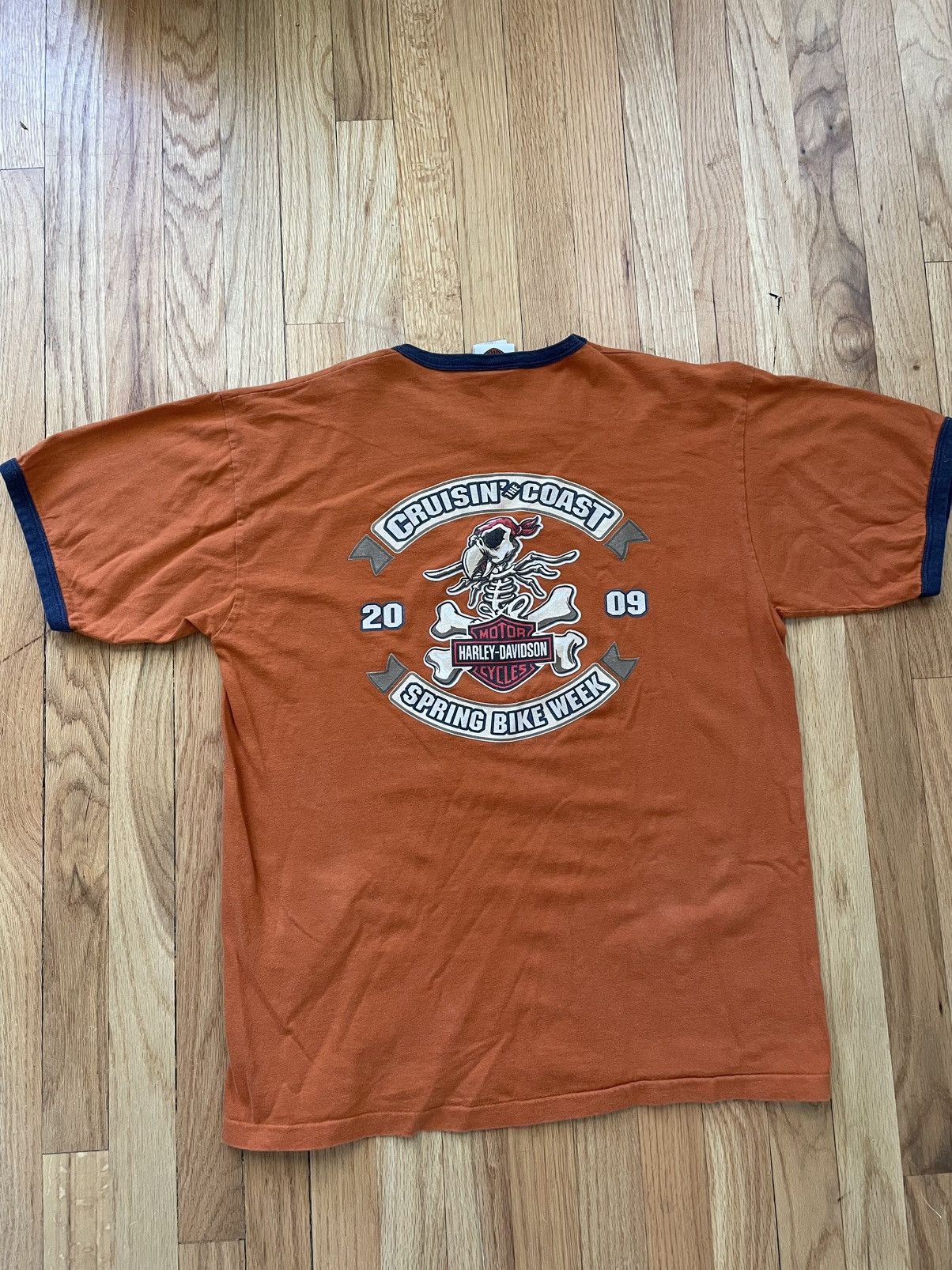 Harley Davidson × Vintage Faded Harley Davidson Ringer T Shirt Made in USA Size US L / EU 52-54 / 3 - 2 Thumbnail