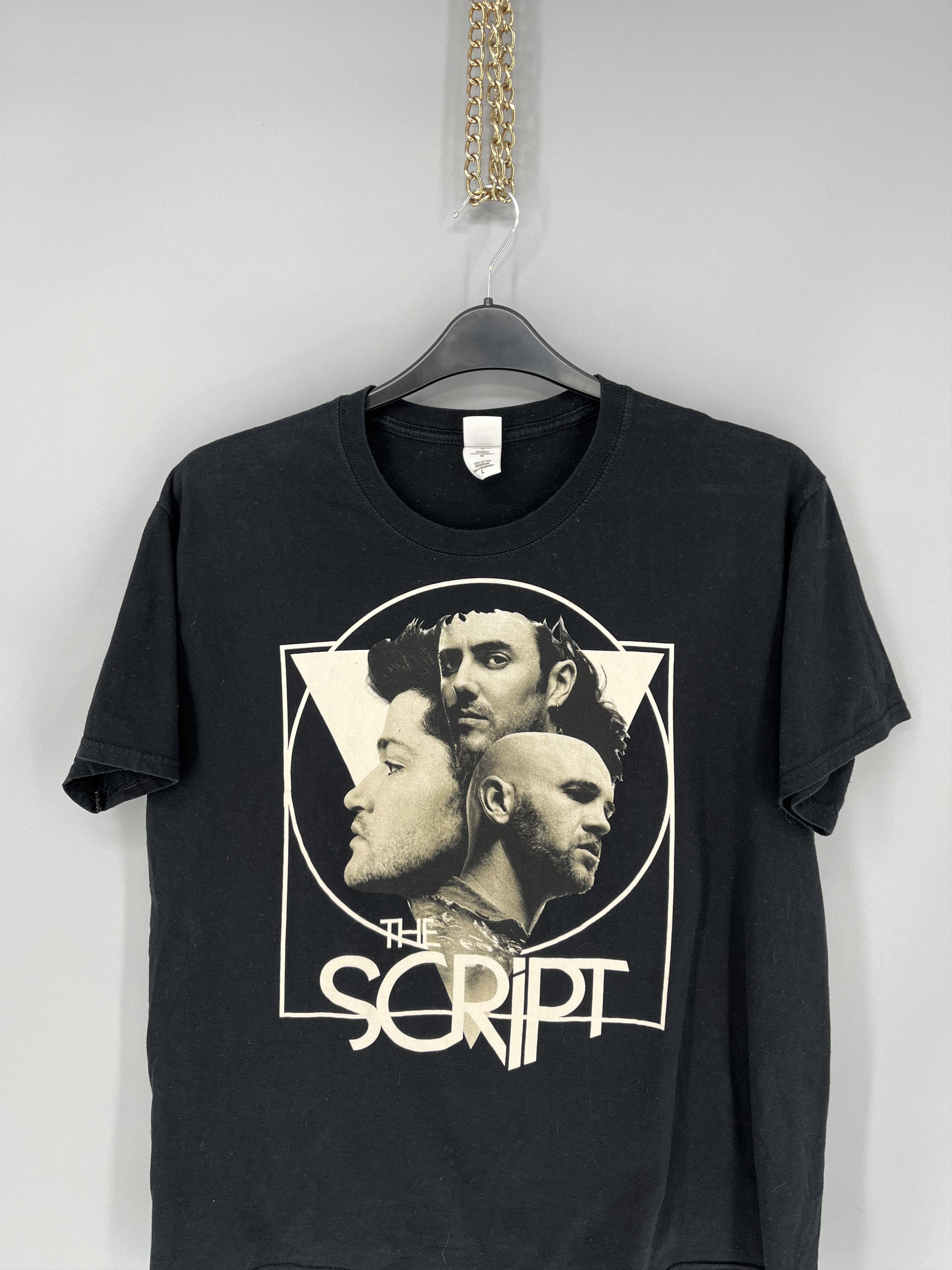 Band Tees The Script Vintage Black Cotton Short Sleeve T-Shirt Metal Size US L / EU 52-54 / 3 - 6 Thumbnail