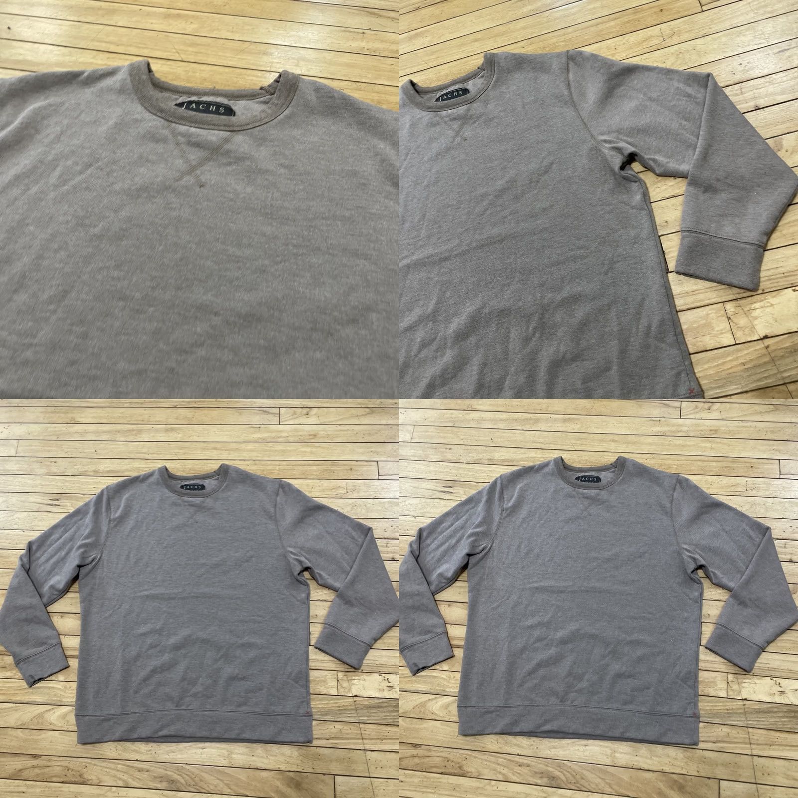 Vintage JACHS Lounge Sweater Men L Gray Tan Fleece Lined Sweatshirt Active Athleisure L Size US L / EU 52-54 / 3 - 10 Thumbnail