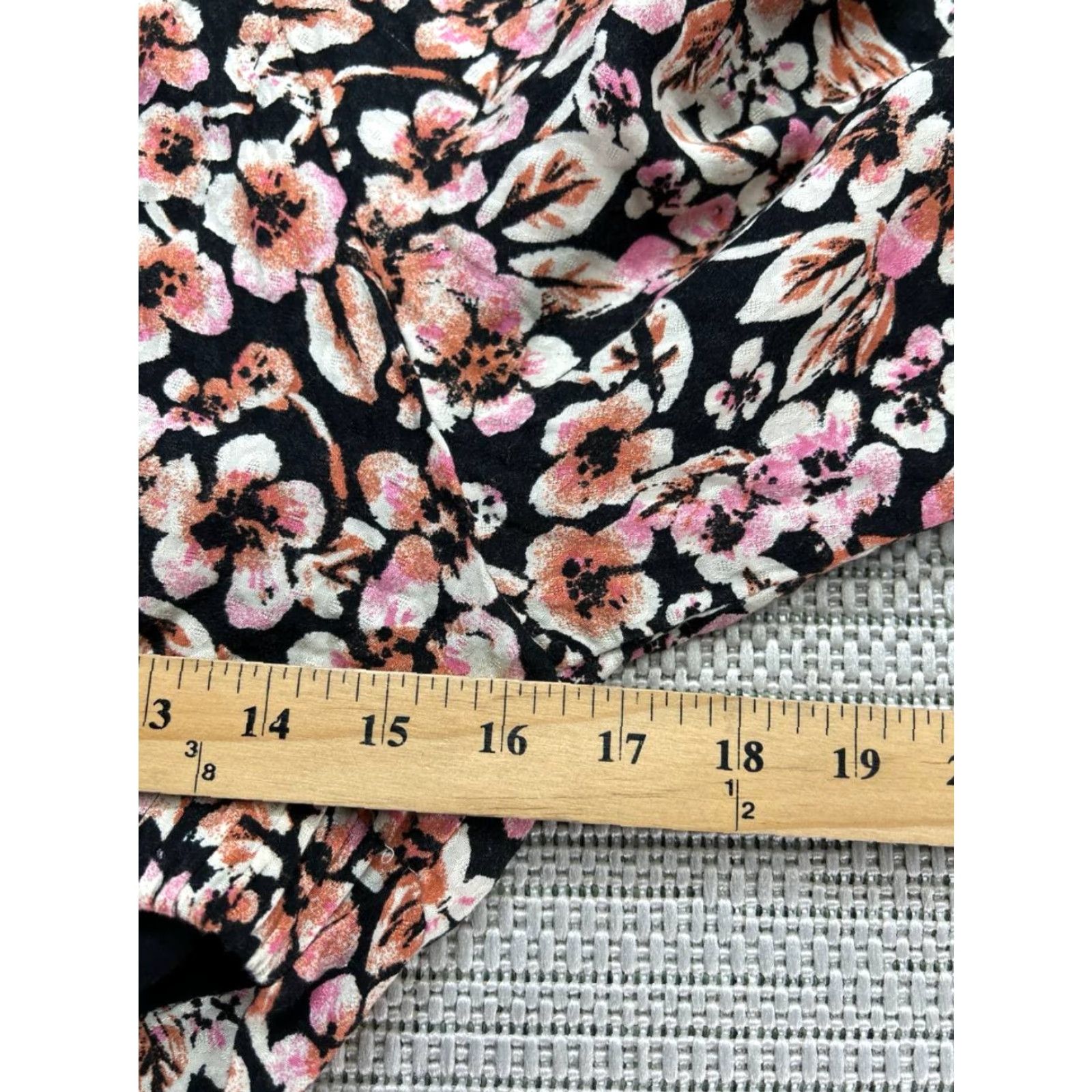 Free People Free People Dress Womens Small Black Pink Floral Bodycon Short Sleeve Square Neck Pullover Casual Party/Cocktail Summer Spring Size S / US 4 / IT 40 - 6 Thumbnail