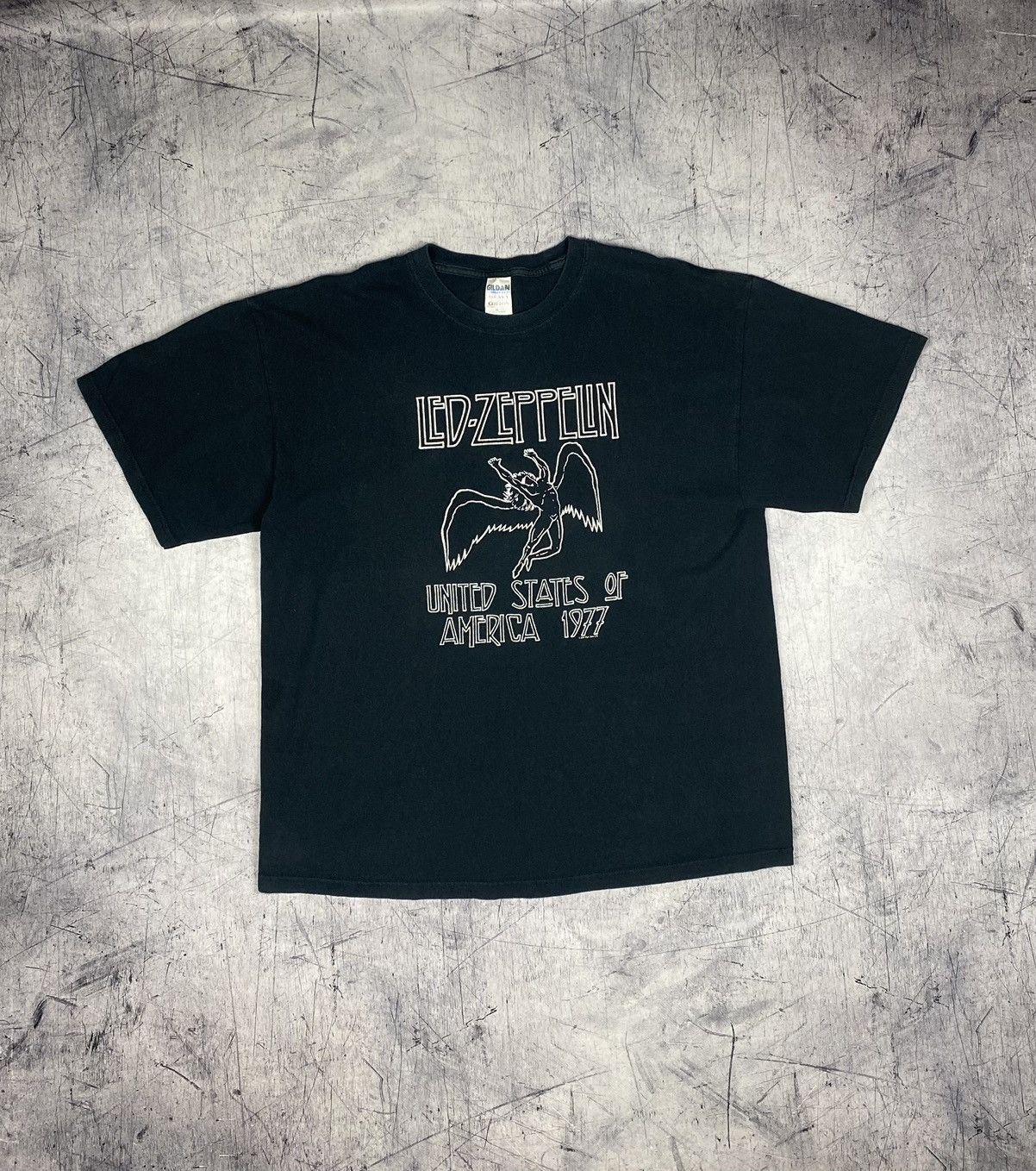Vintage 2000 Vintage Led Zeppelin USA Tour 1977 Promo Tee 90s Size US XL / EU 56 / 4 - 2 Thumbnail
