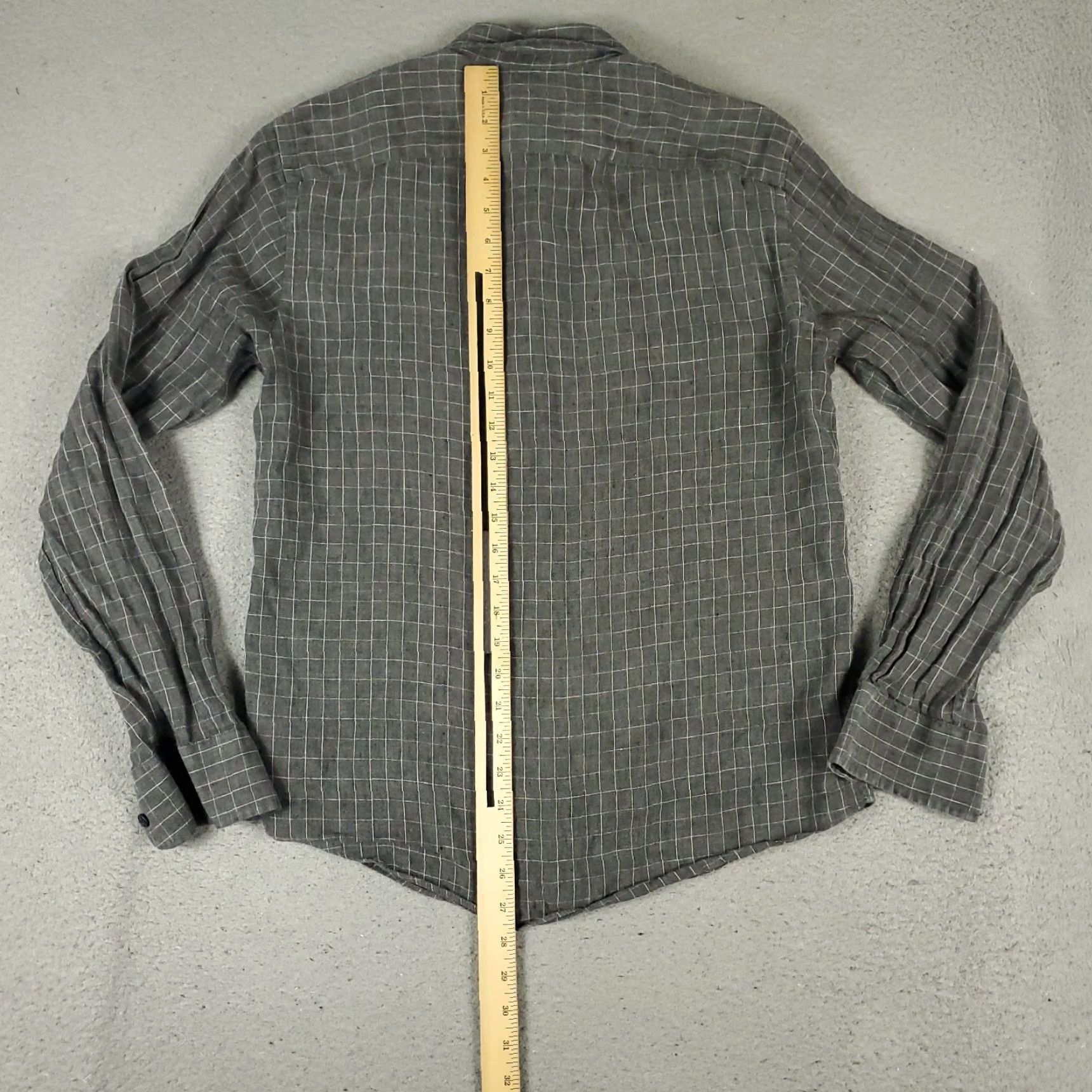 UNTUCKit UNTUCKit Shirt Mens M Gray Check Linen Button Up Long Sleeve Size US M / EU 48-50 / 2 - 3 Thumbnail