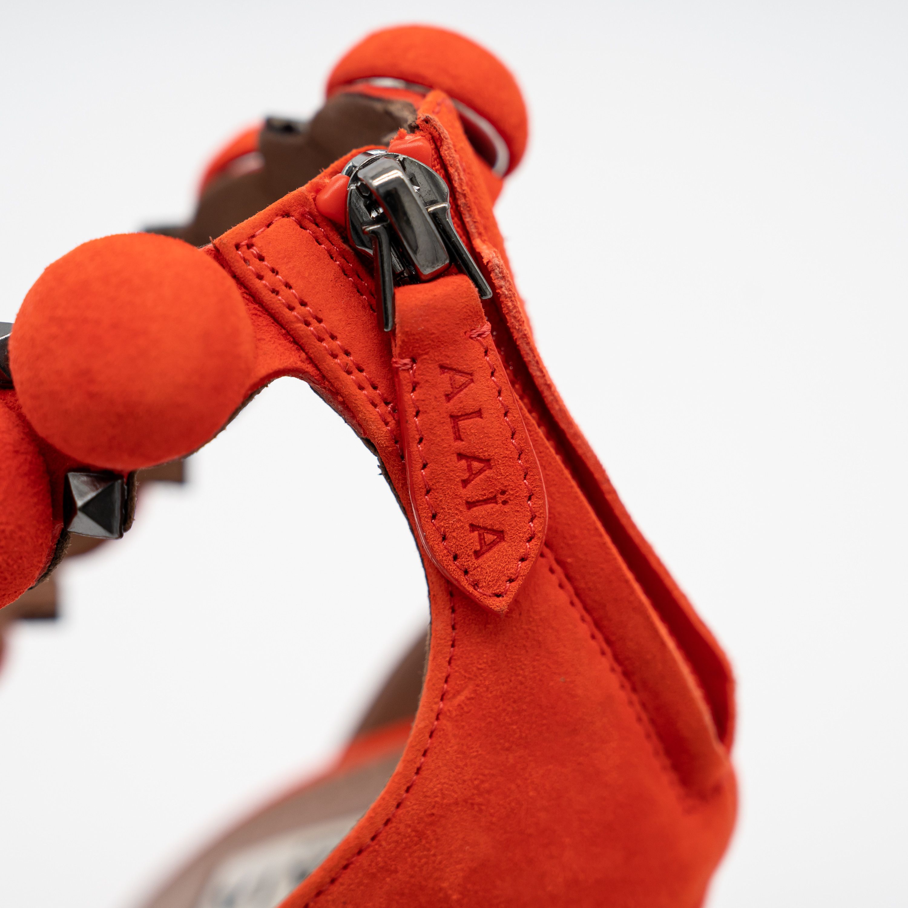 Alaia 37eu 7 US Alaia La Bombe 90 Red Sandals Strap Suede Heels Size US 7 / IT 37 - 9 Thumbnail