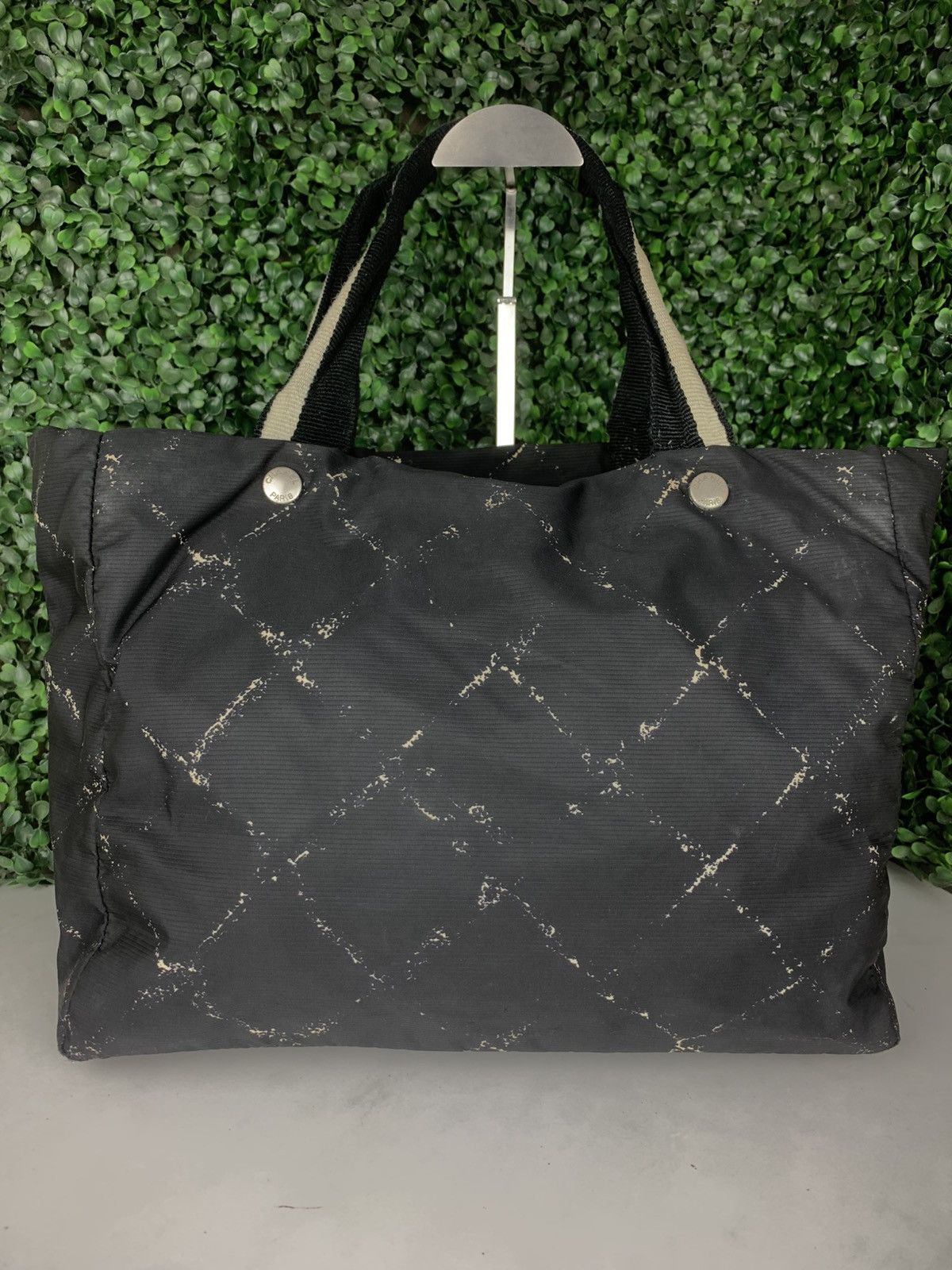 Authentic Vintage Chanel Black Nylon Tote Bag