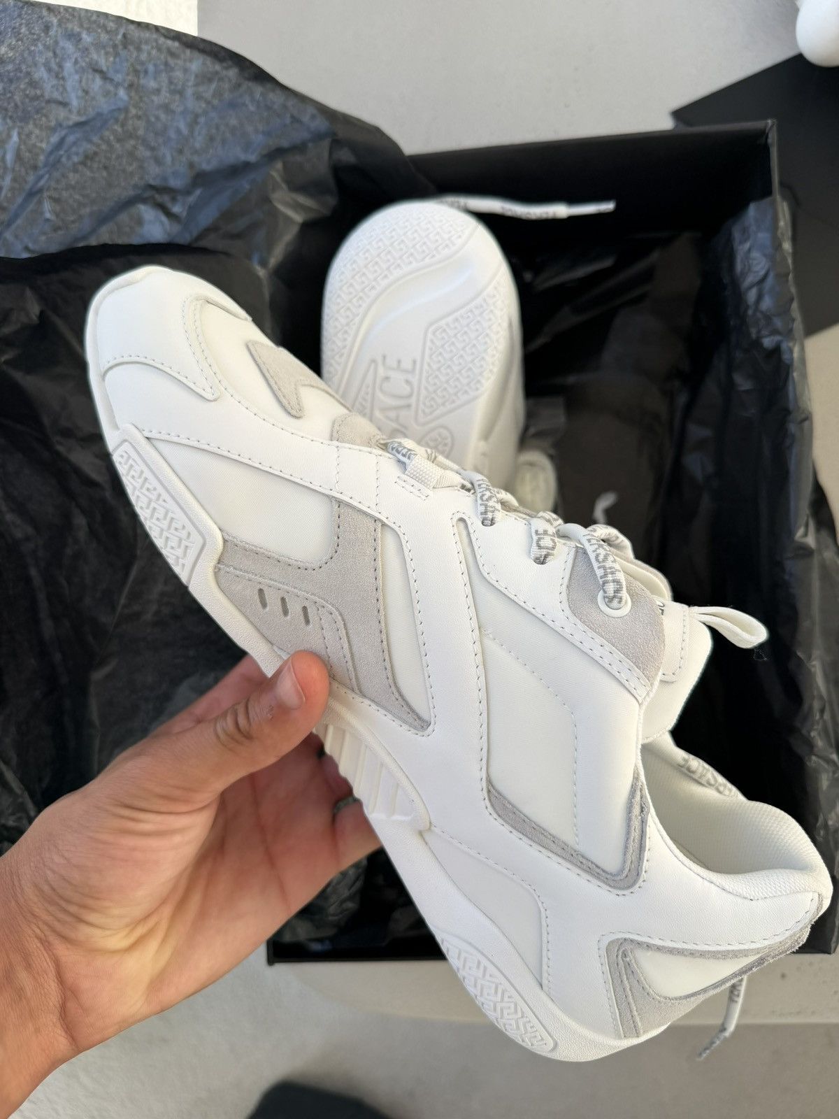 Versace Versace Sneaker Crosta Leather White Size US 9 / EU 42 - 4 Thumbnail