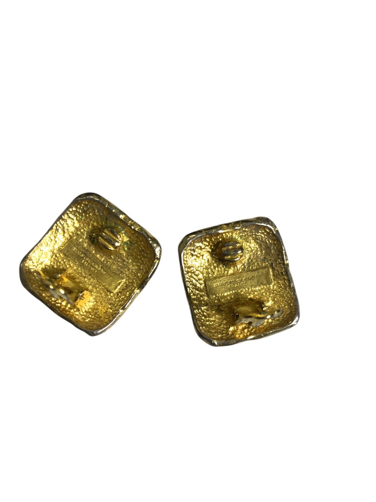 Givenchy 💯🔥Vintage GIVENCHY PARIS Square Logo Gold Earrings Parfums Size ONE SIZE - 6 Thumbnail