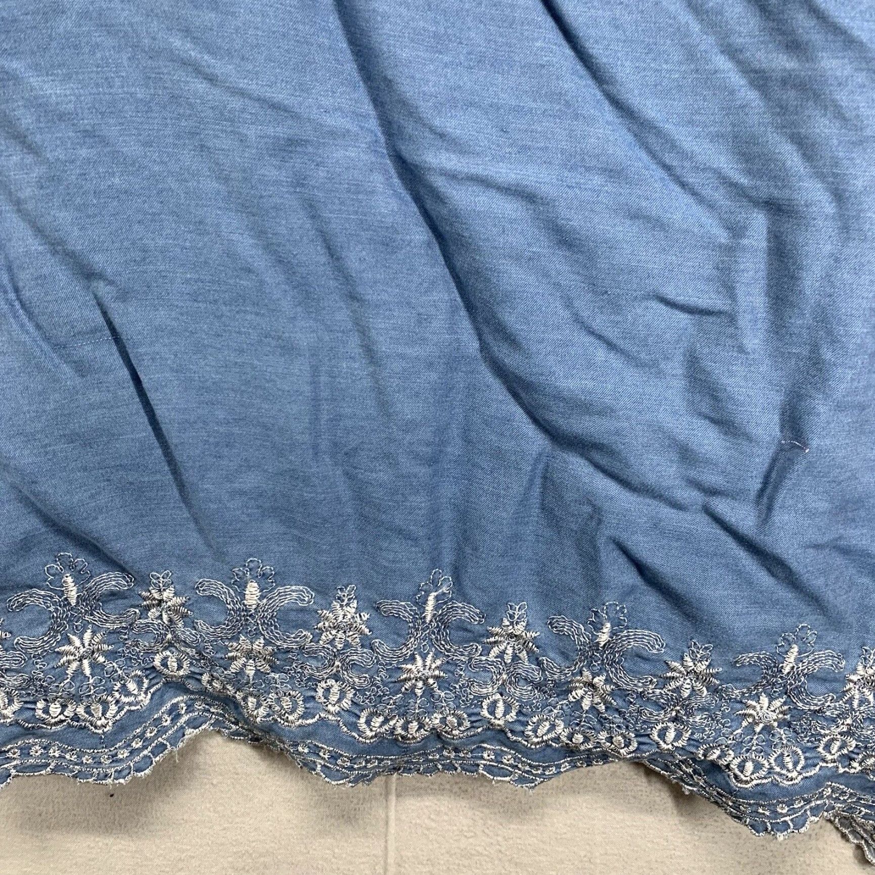 Vintage Jessica London Tank Top Women Size 22 Blue Denim Embroidered Asymmetrical Hem Casual Bohemian Size 3XL / US 20-22 - 5 Thumbnail