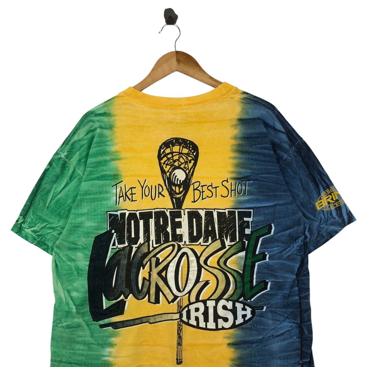 Vintage Vintage 90s Notre Dame LACROSSE Irish NCAA Tye Dye T Shirt Size US L / EU 52-54 / 3 - 2 Thumbnail