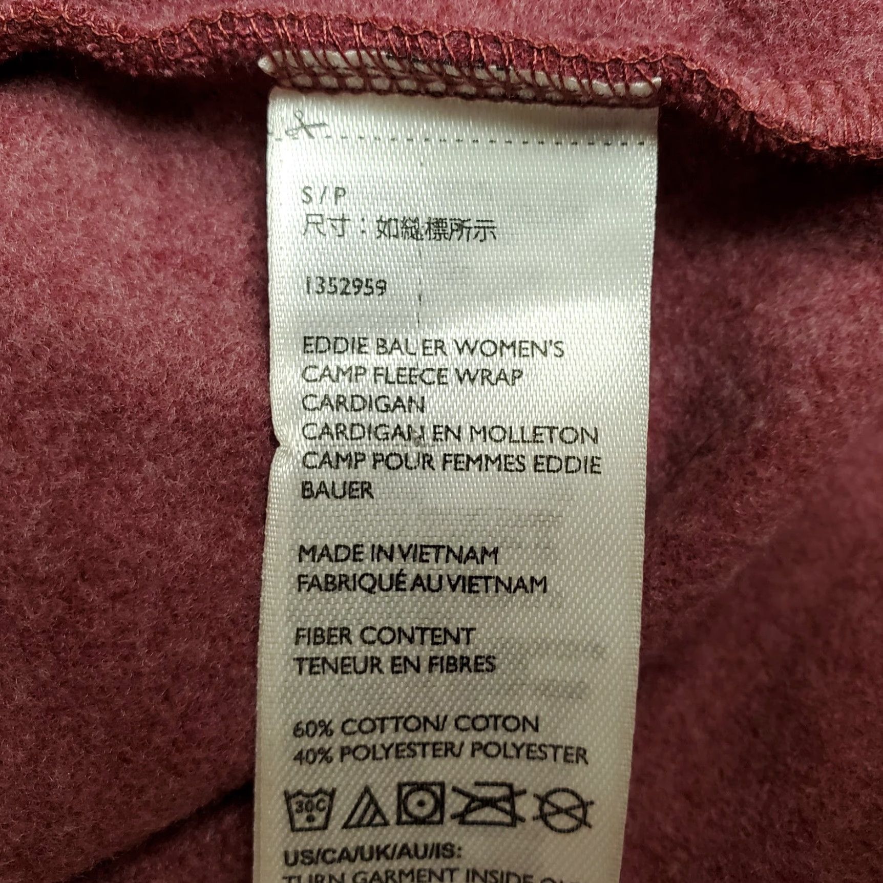 Eddie Bauer Eddie Bauer Camp Fleece Wrap Sweater Cardigan Womens Small Red Open Front Casual Swal Size S / US 4 / IT 40 - 6 Thumbnail