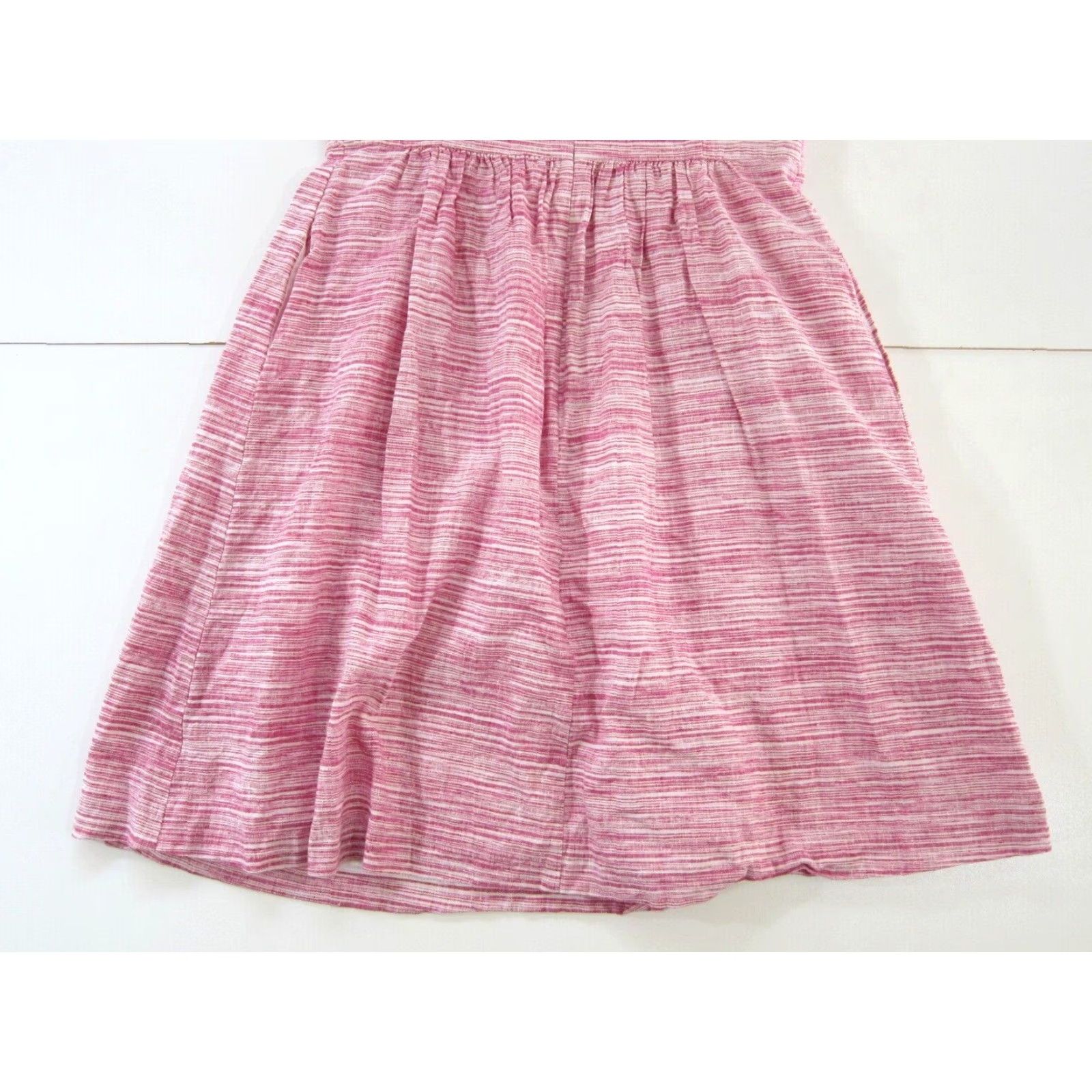 Banana Republic Banana Republic Linen Pink White Stripe Strapless Empire Waist Dress 12 Size XL / US 12-14 / IT 48-50 - 7 Thumbnail