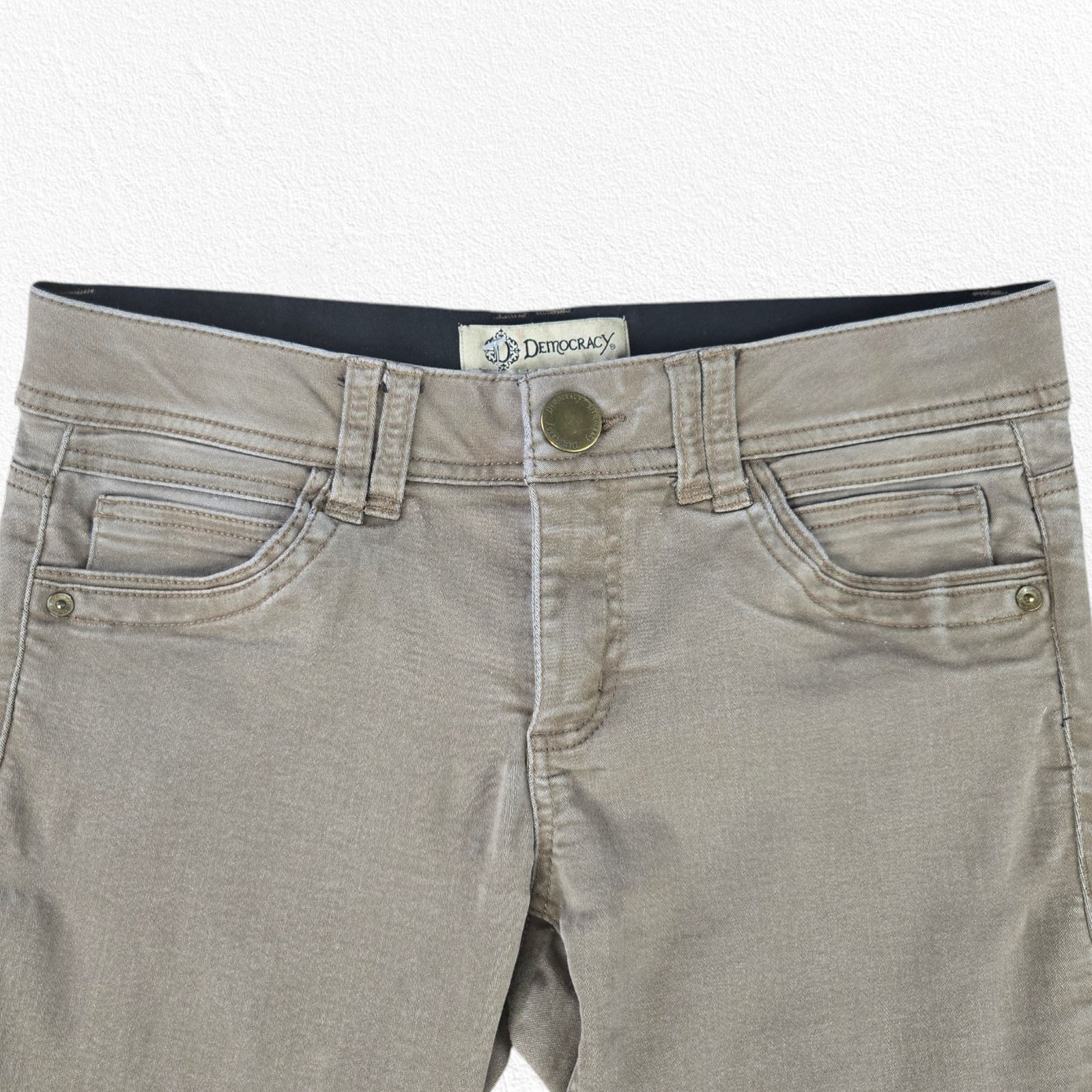 Other Democracy Tan "Ab"Solution Low Rise Skinny Leg Jeans Size 2 Size 26" / US 2 / IT 38 - 4 Thumbnail
